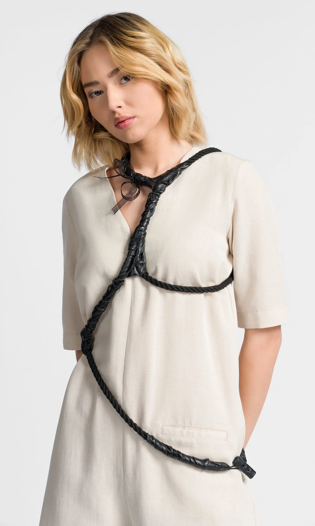 Asymmetric Genuine Leather Harness - Image 3