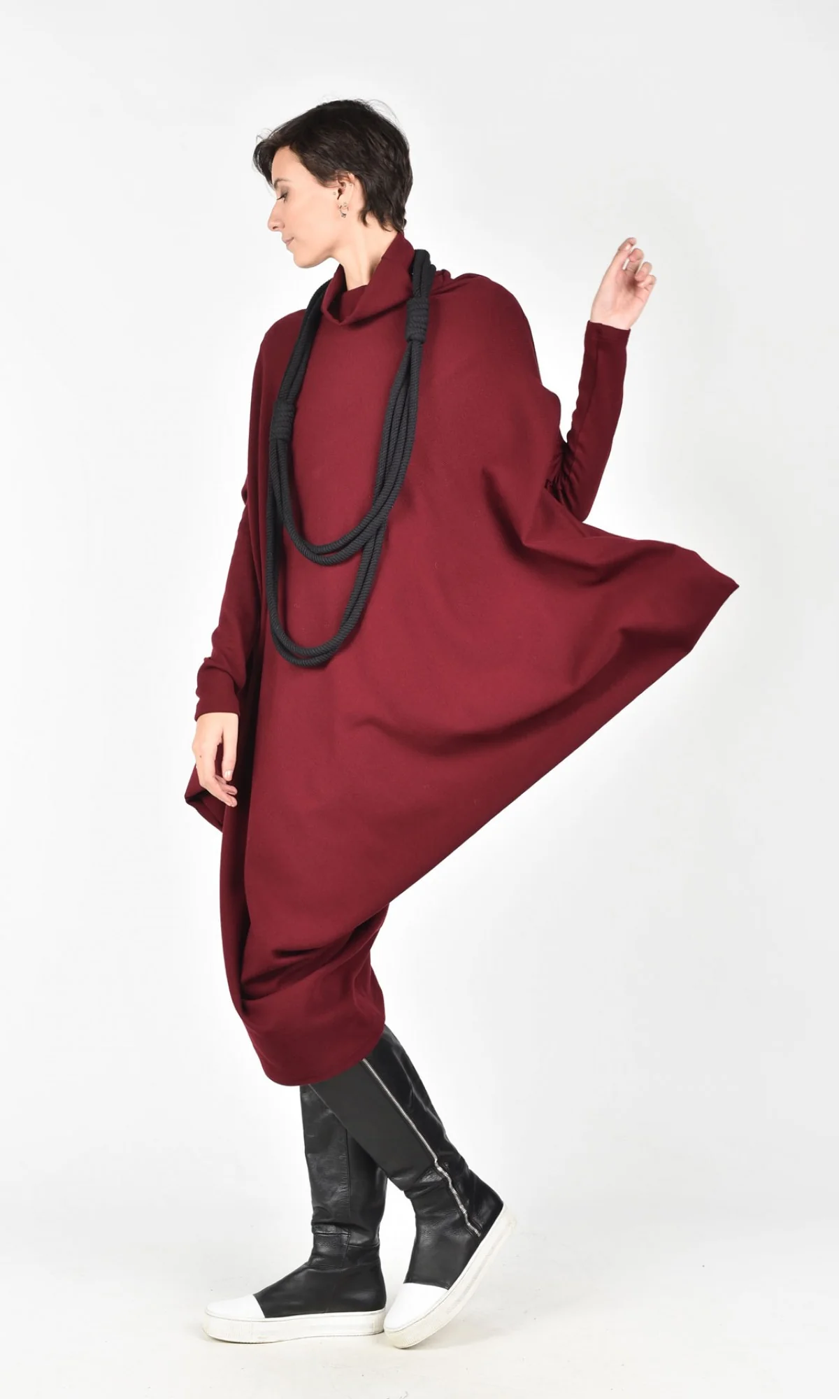 Asymmetric Knit Tunic Dress - Image 6