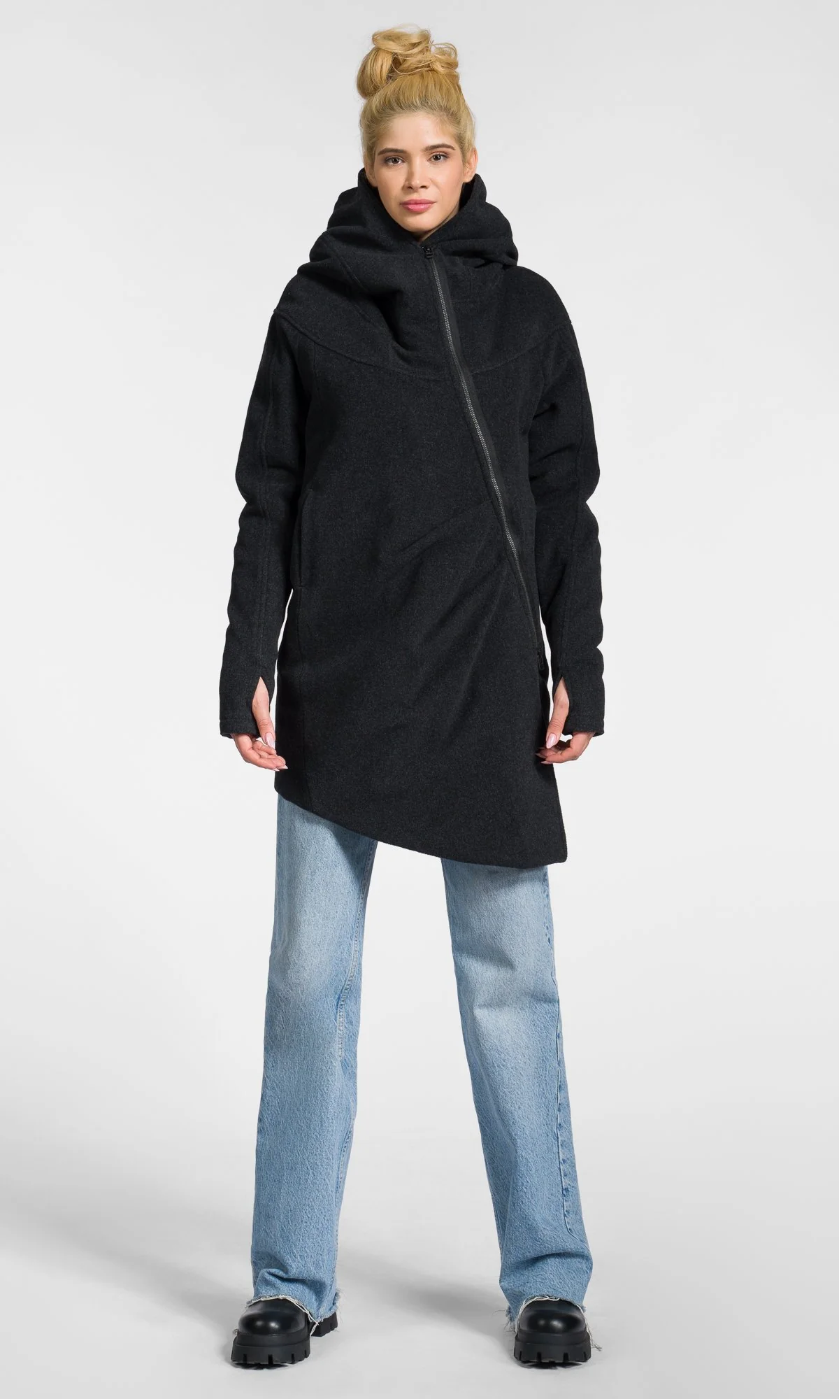 Asymmetric Padded Coat - Image 3