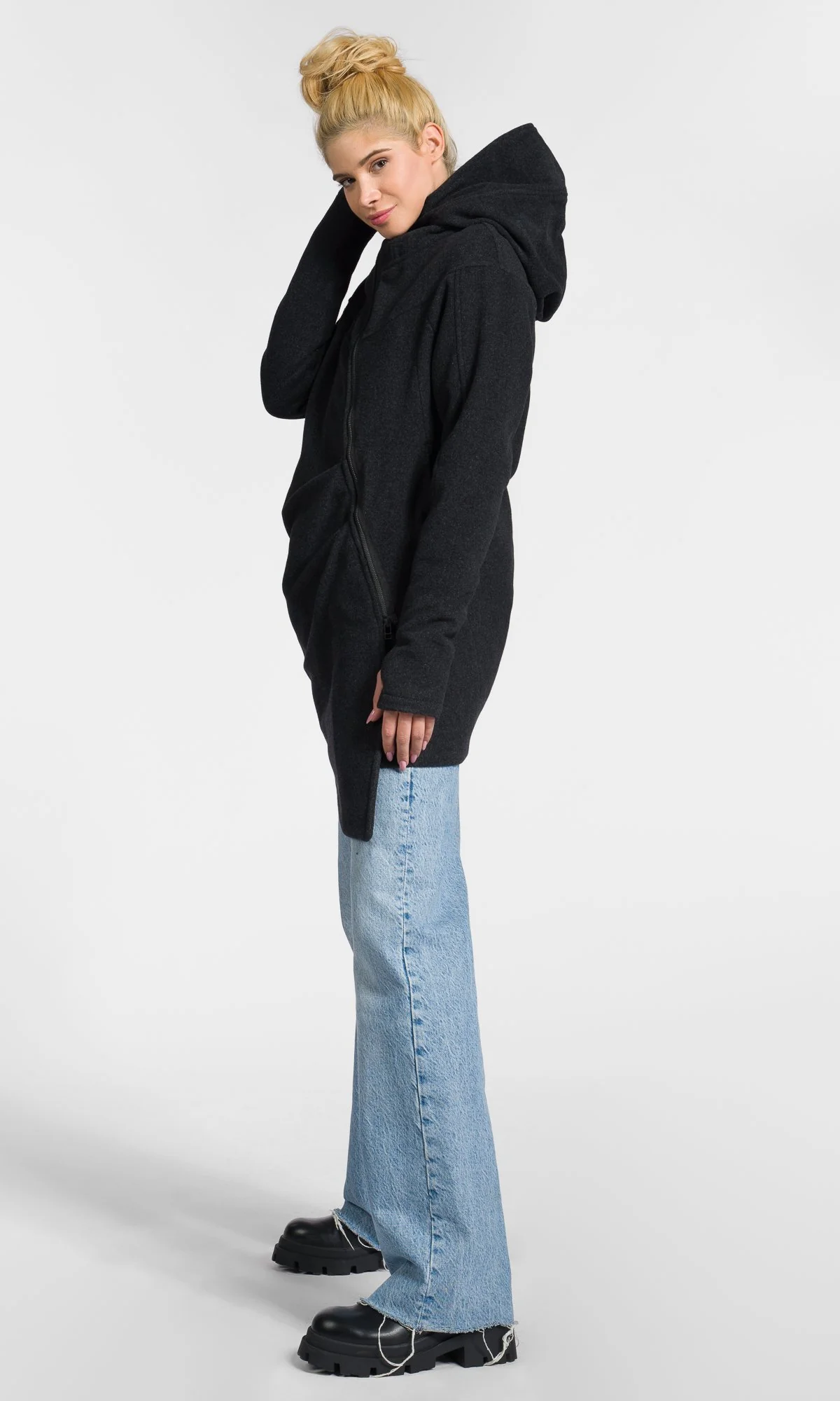 Asymmetric Padded Coat - Image 5