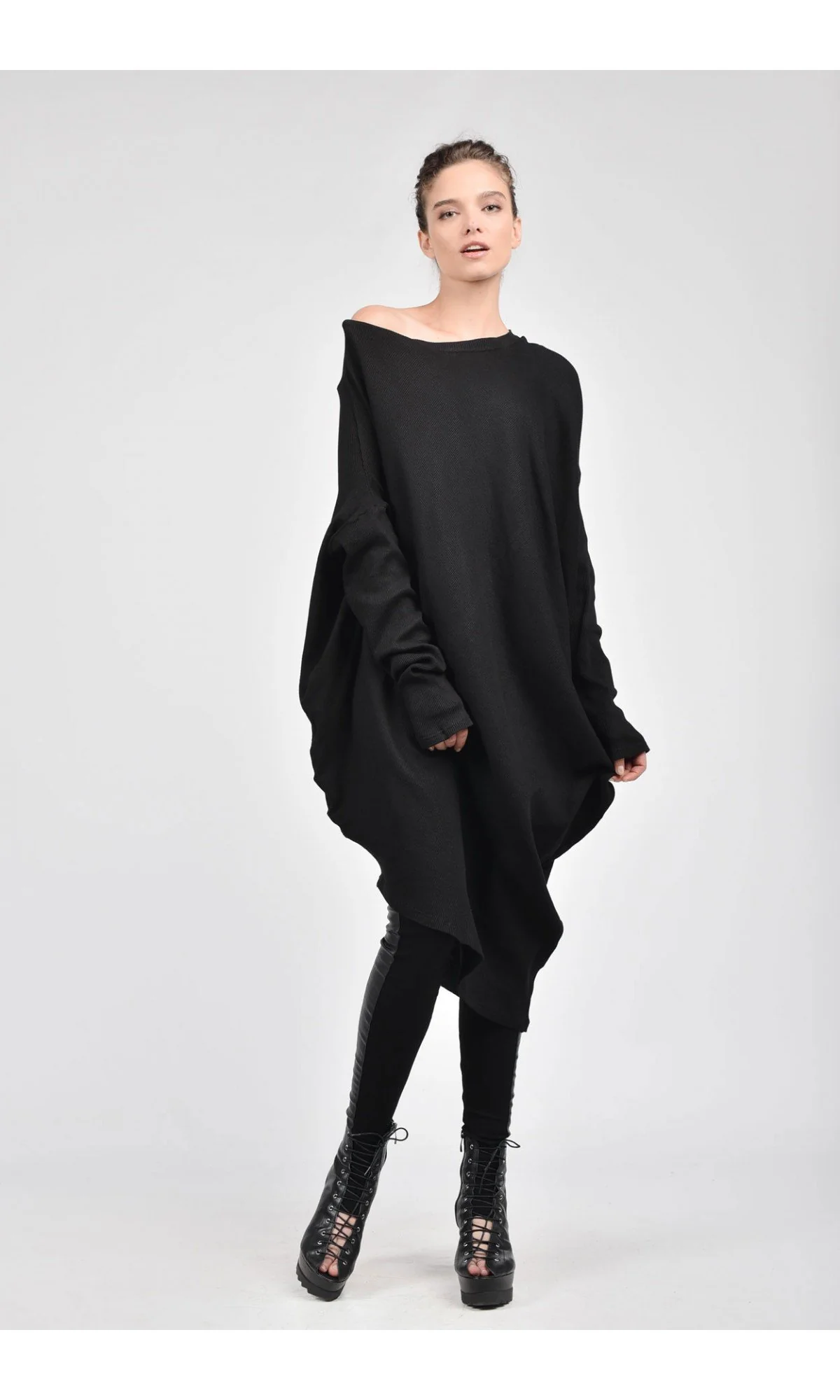 Asymmetric Ribbed Tunic Dress - Image 10