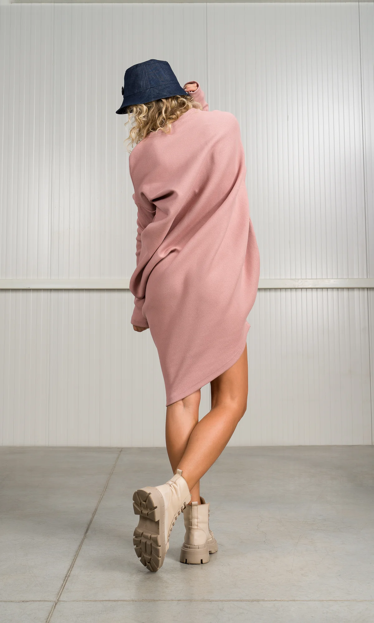 Asymmetric Ribbed Tunic Dress - Image 4