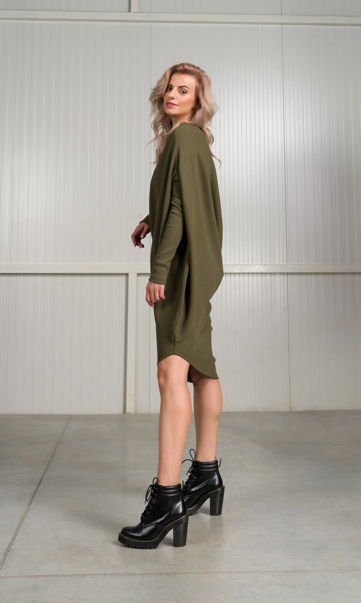 Asymmetric Ribbed Tunic Dress - Image 4