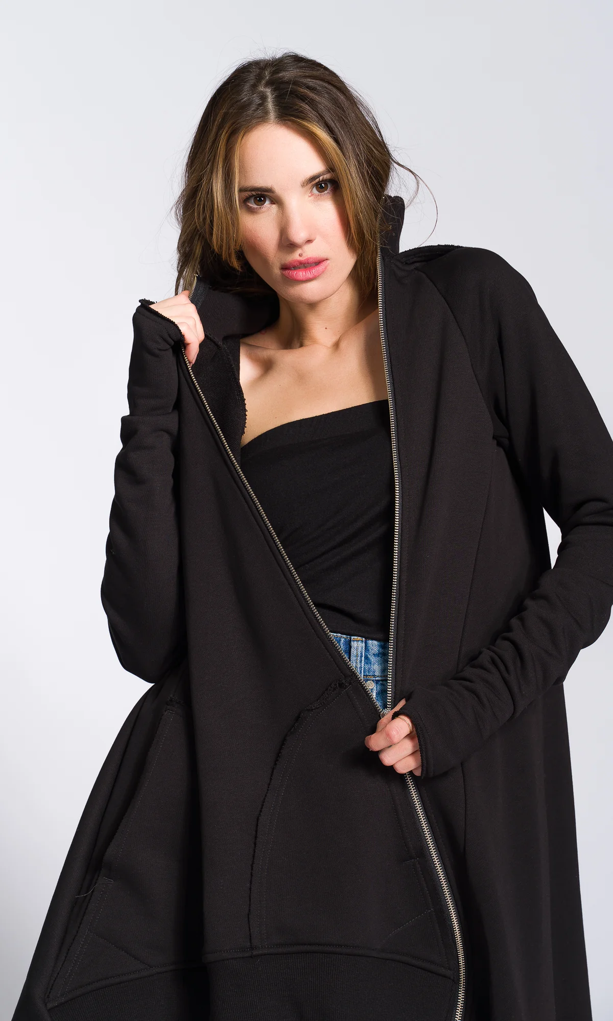 Asymmetric Zipper Hoodie - Image 4
