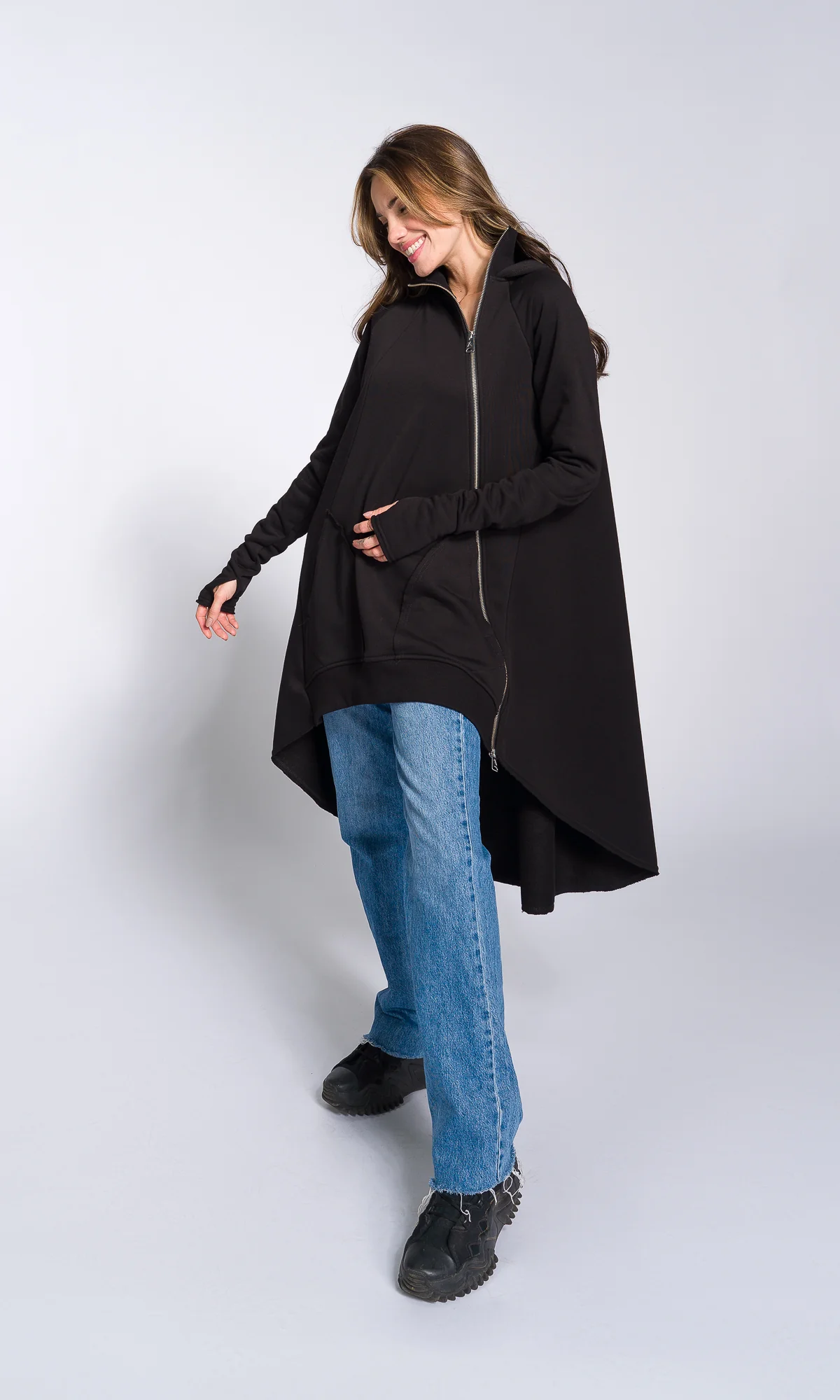 Asymmetric Zipper Hoodie - Image 7
