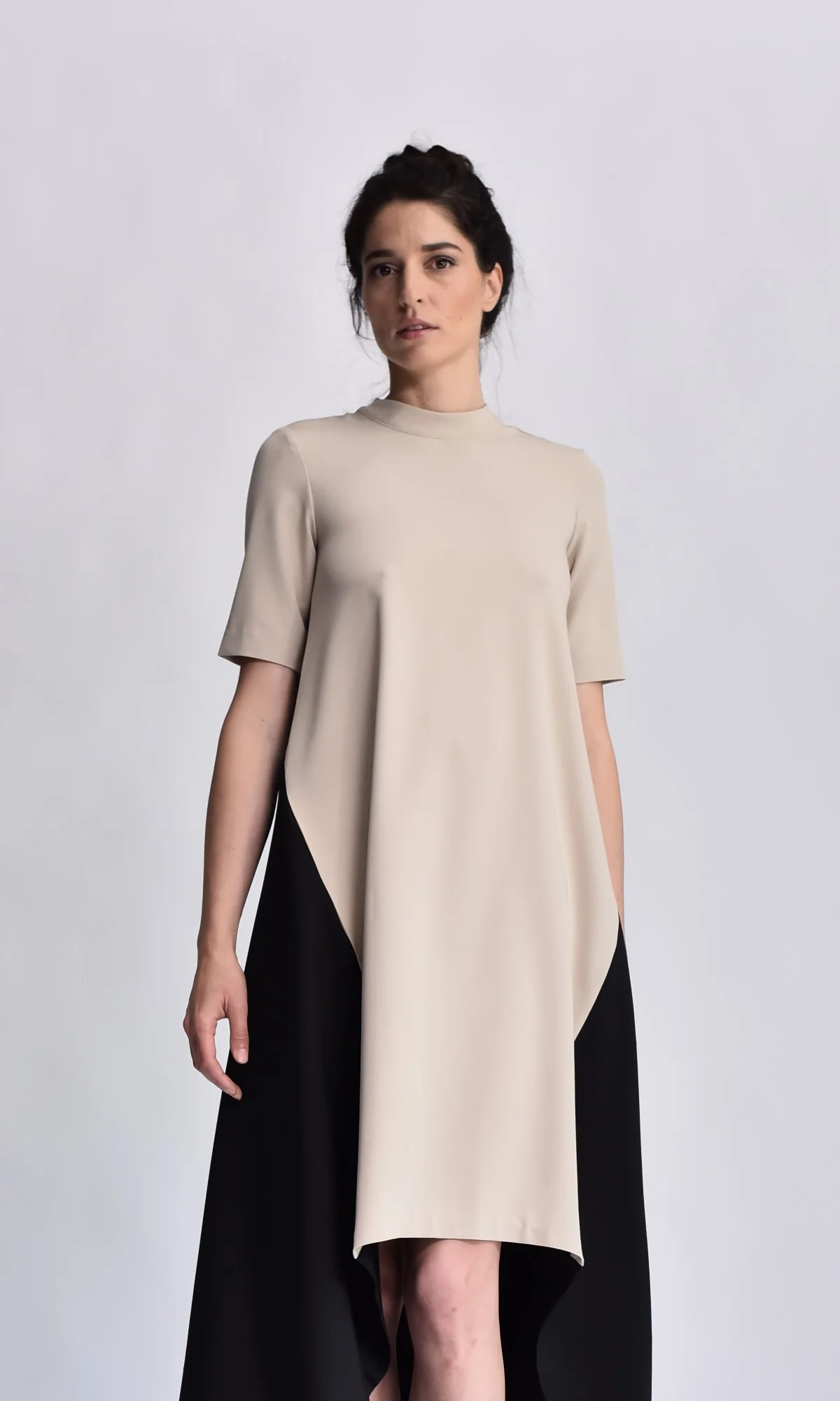 Bicolour Asymmetric Maxi Dress - Image 4