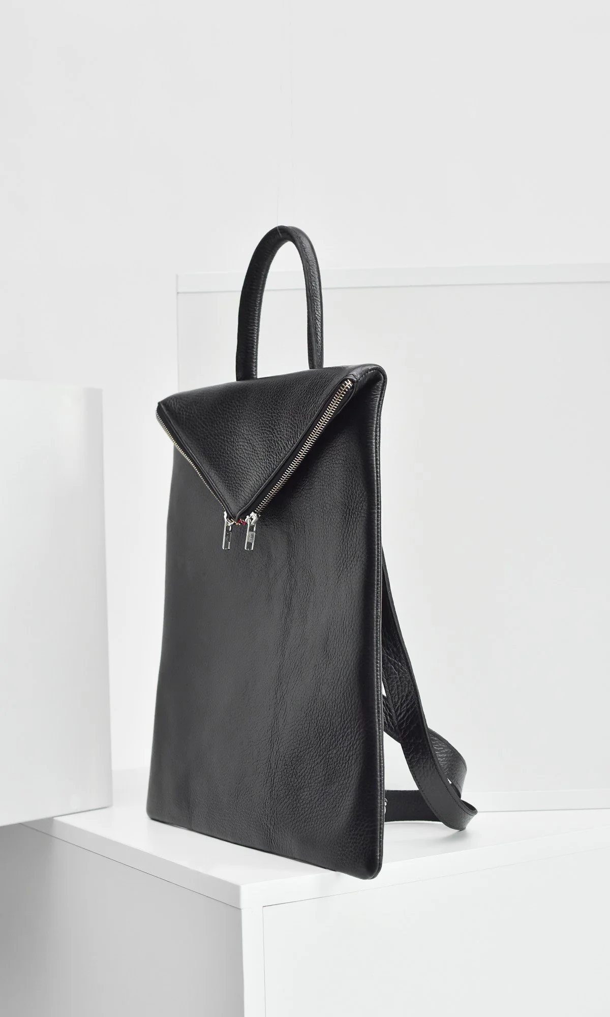 Black Leather Backpack - Image 4