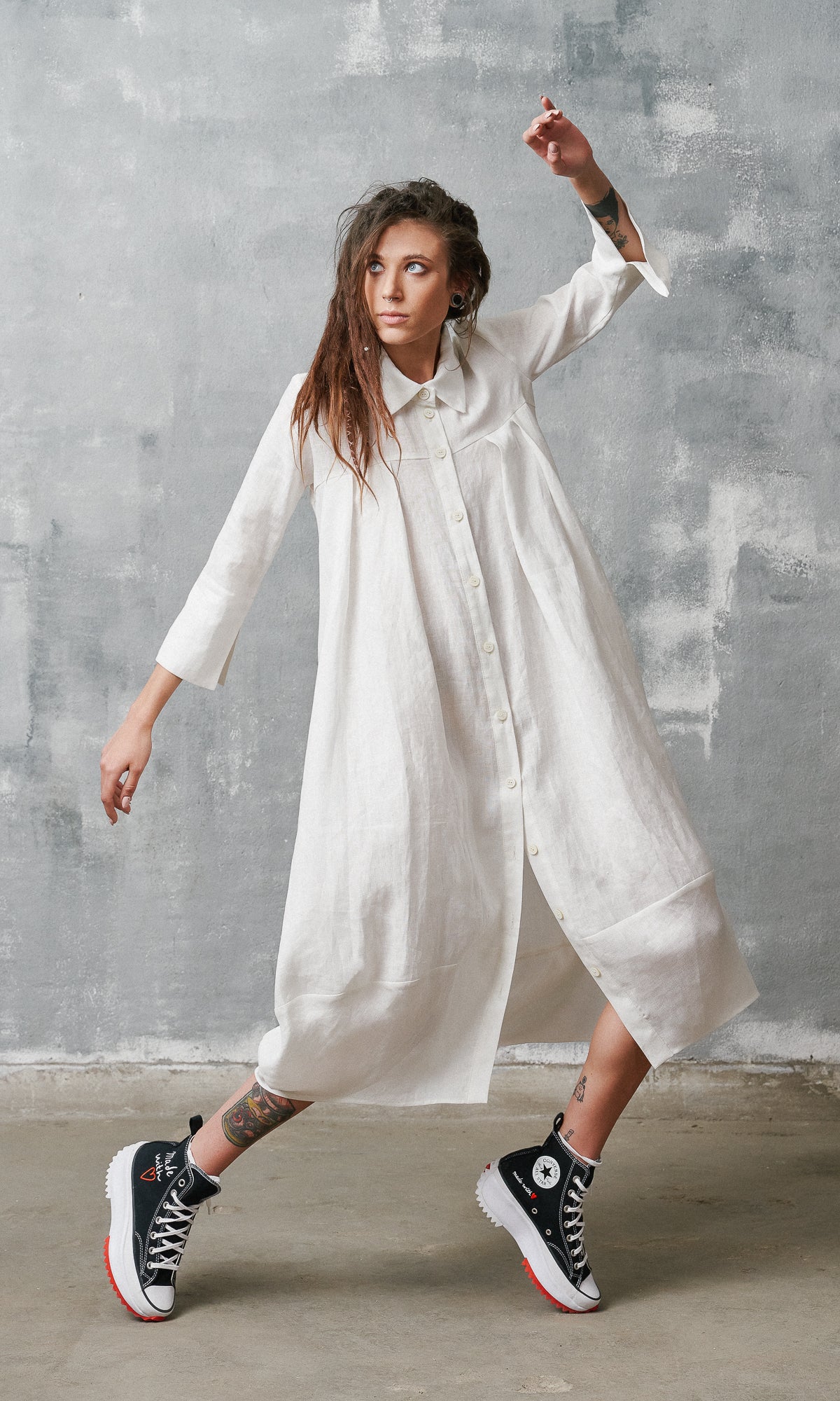 Cocoon Linen Shirt Dress - Image 3