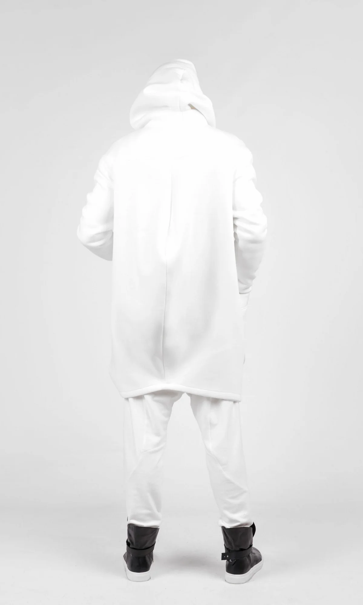 Cotton Fleece Hoodie with Asymmetric Closure - Image 10