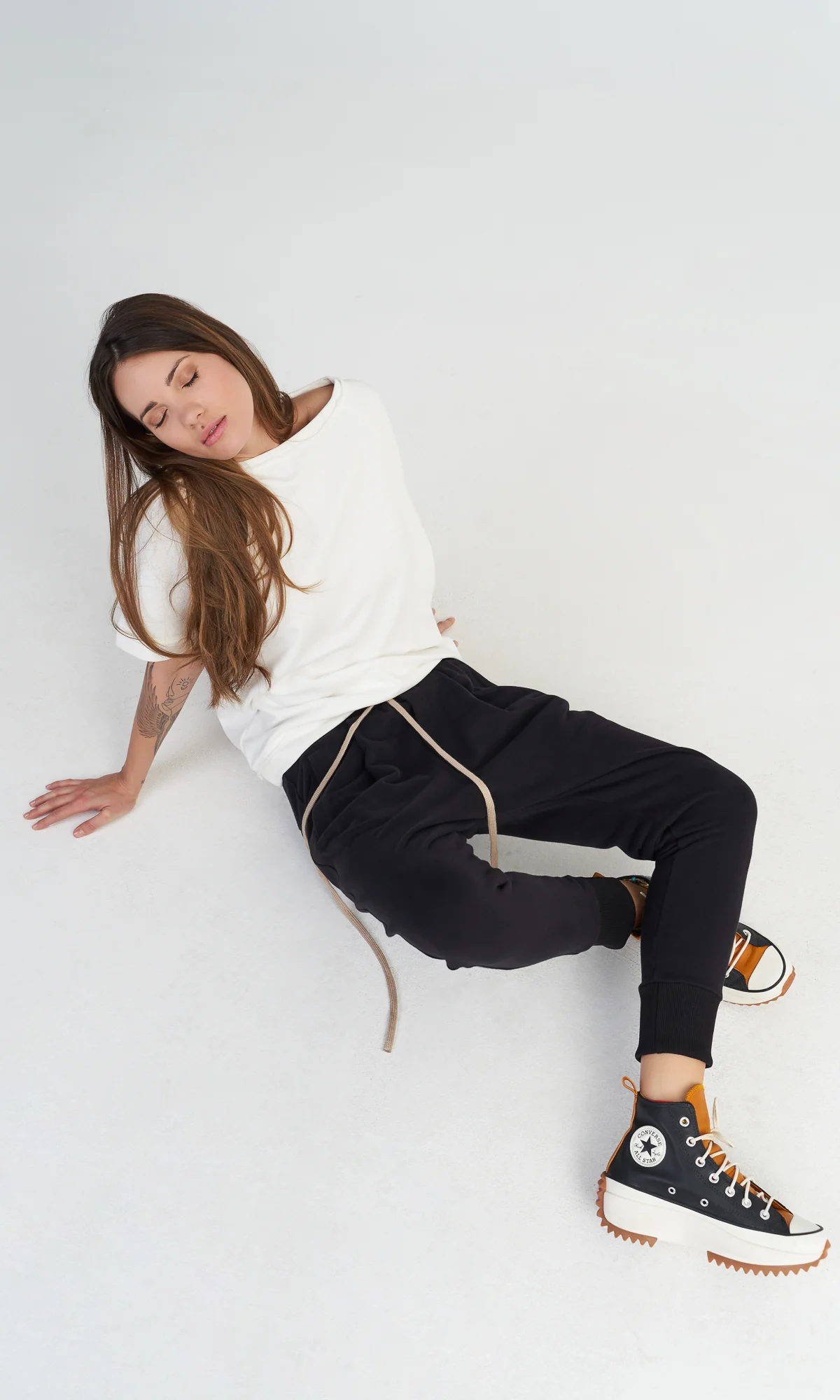COTTON HAREM PANTS with strings and elastic waistline , loose pants with pockets , handmade by Aakasha - Image 3