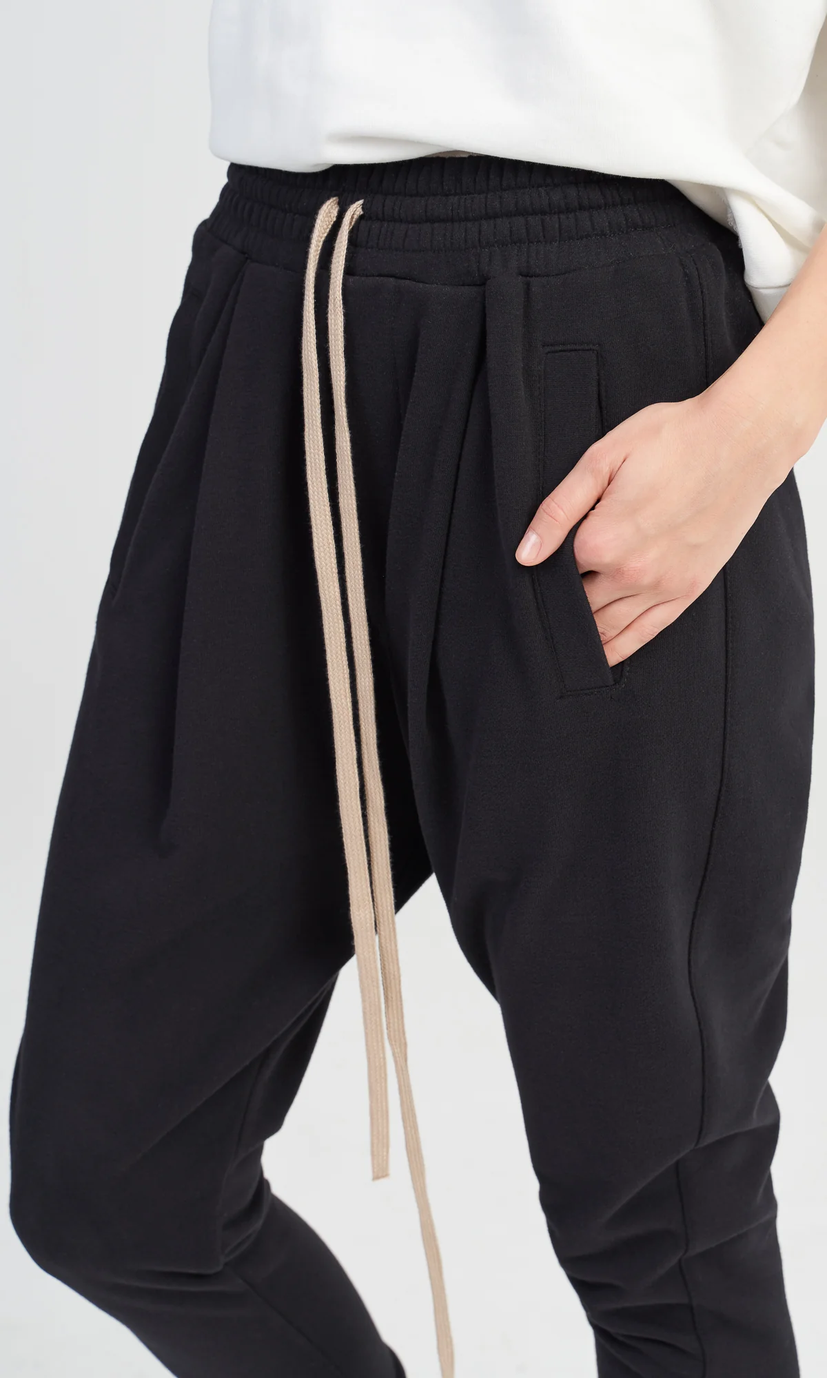 COTTON HAREM PANTS with strings and elastic waistline , loose pants with pockets , handmade by Aakasha - Image 7