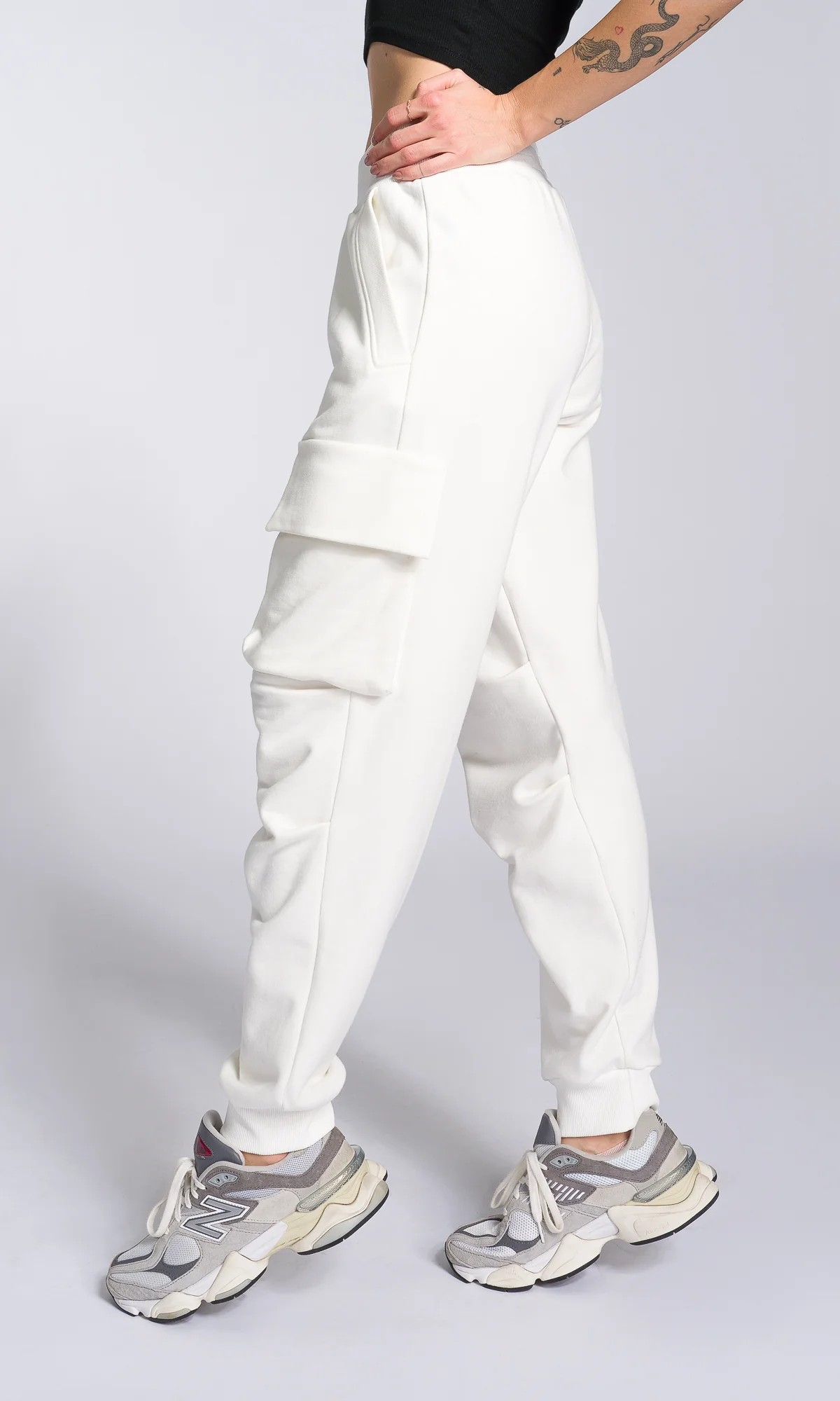 Cuffed Joggers with Gathered Seams - Image 2