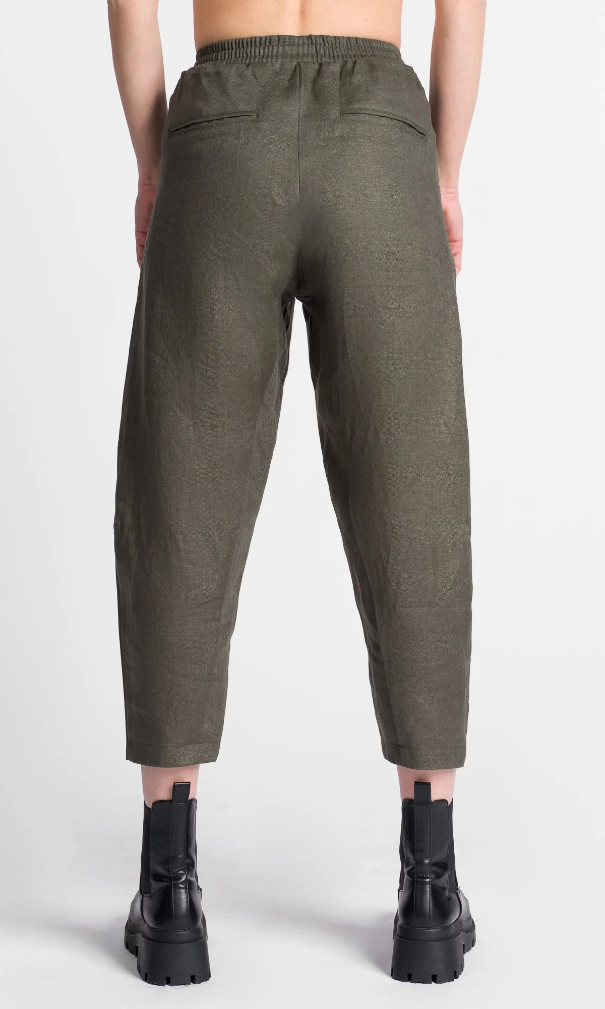 Curved Leg Linen Pants - Image 10