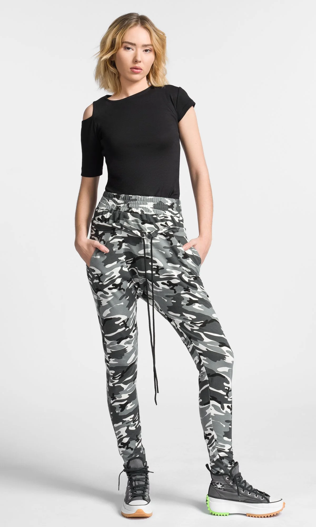 Double Waist Drop Crotch Pants - Image 3
