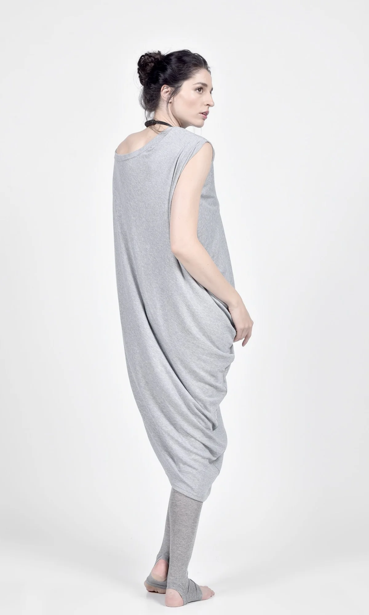 Draped Sleeveless Tunic Dress - Image 3