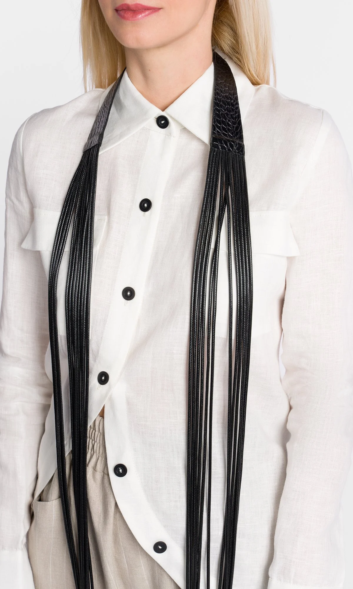 Extra Long Leather Necklace - Image 5