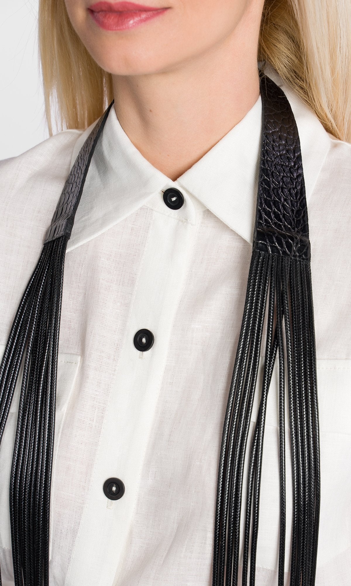 Extra Long Leather Necklace - Image 6