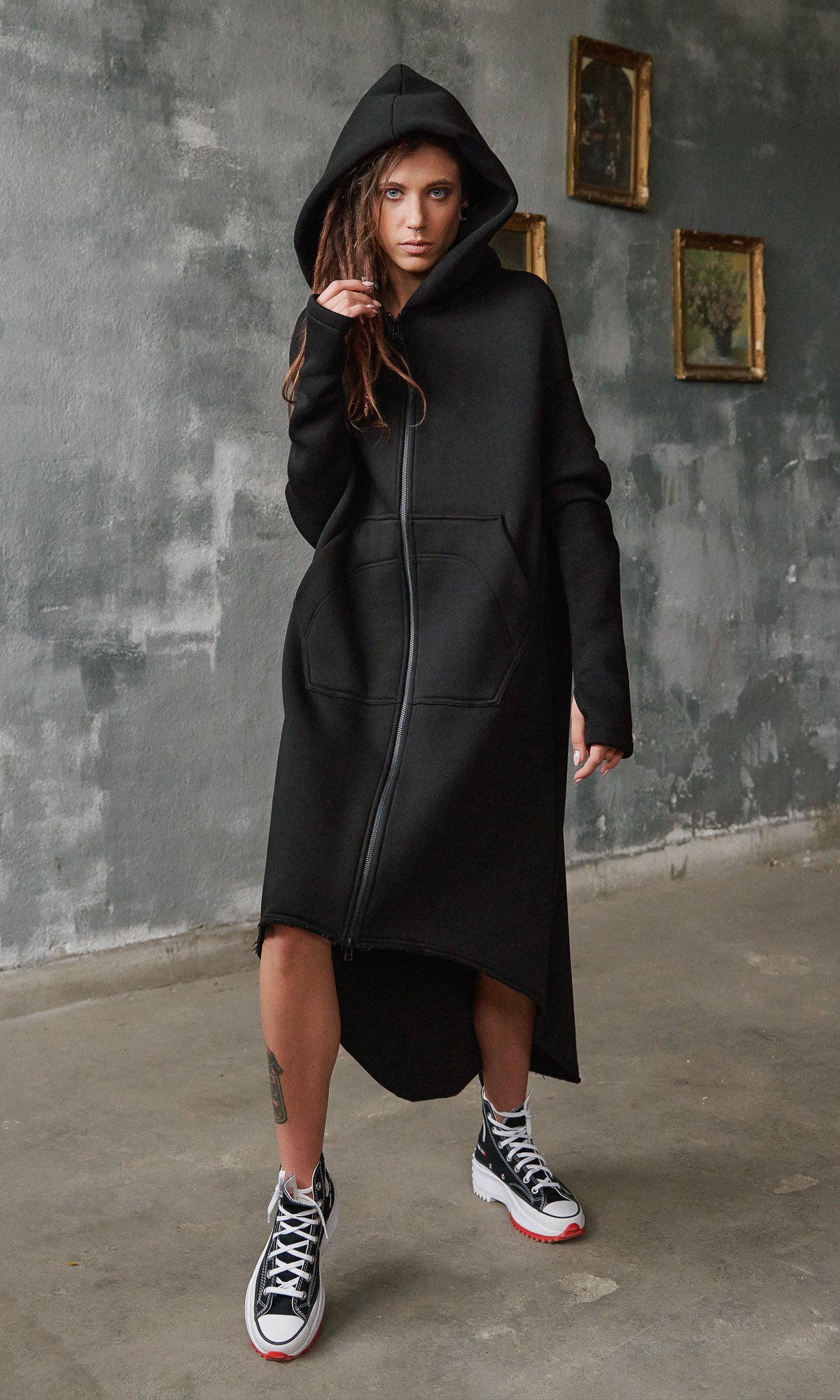 Extra Long Zippered Hoodie - Image 4