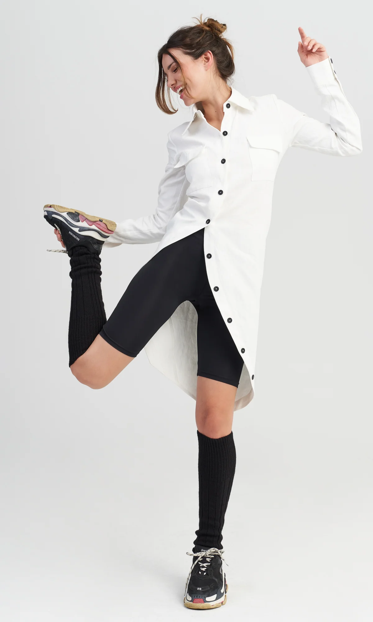 Fitted Shirt with Asymmetric Tail - Image 3