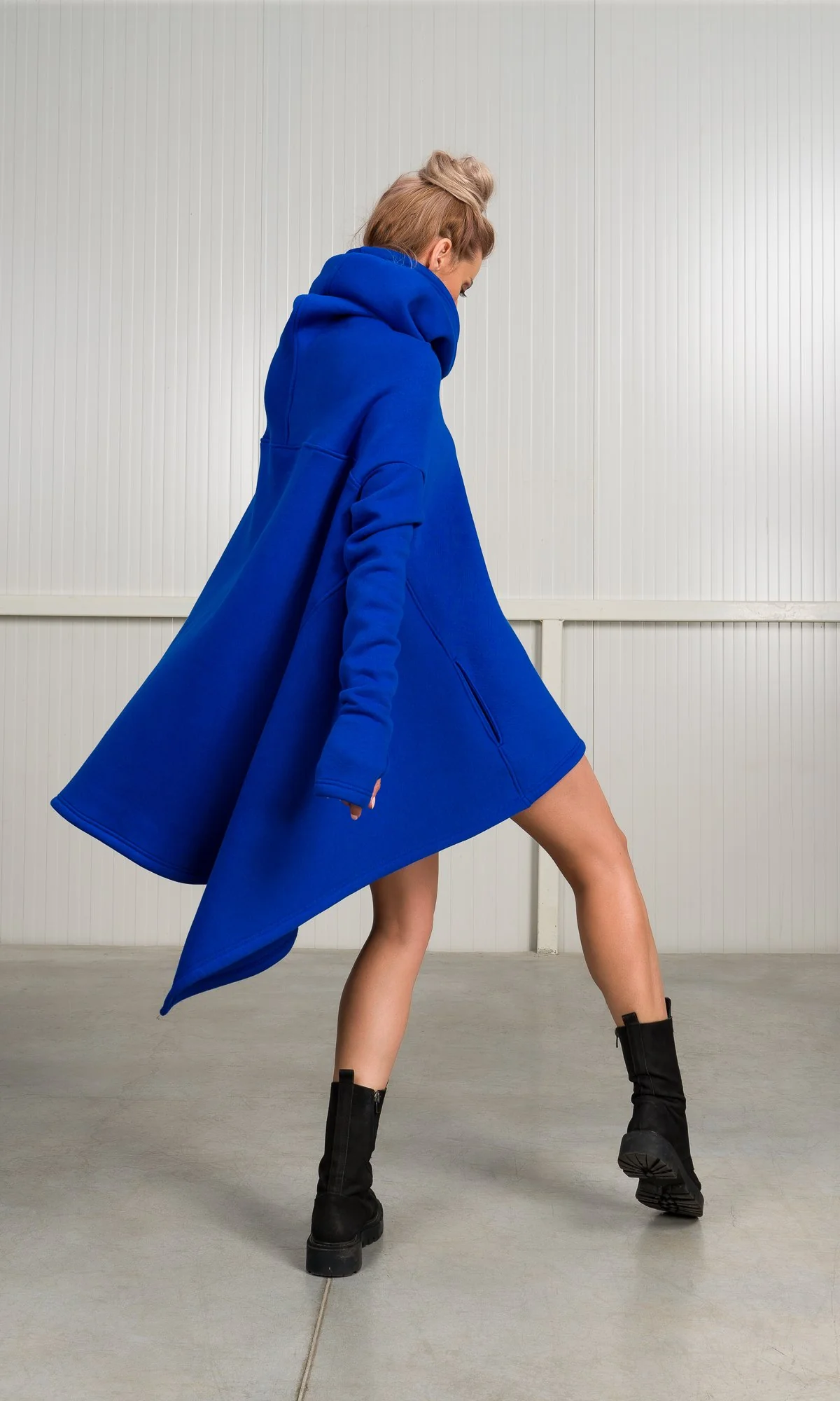 High Collar Poncho Hoodie - Image 3