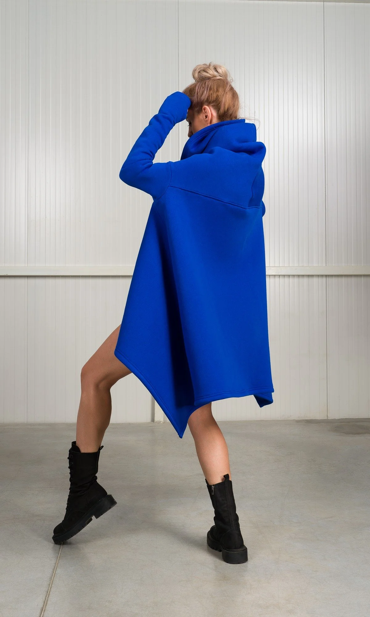 High Collar Poncho Hoodie - Image 7