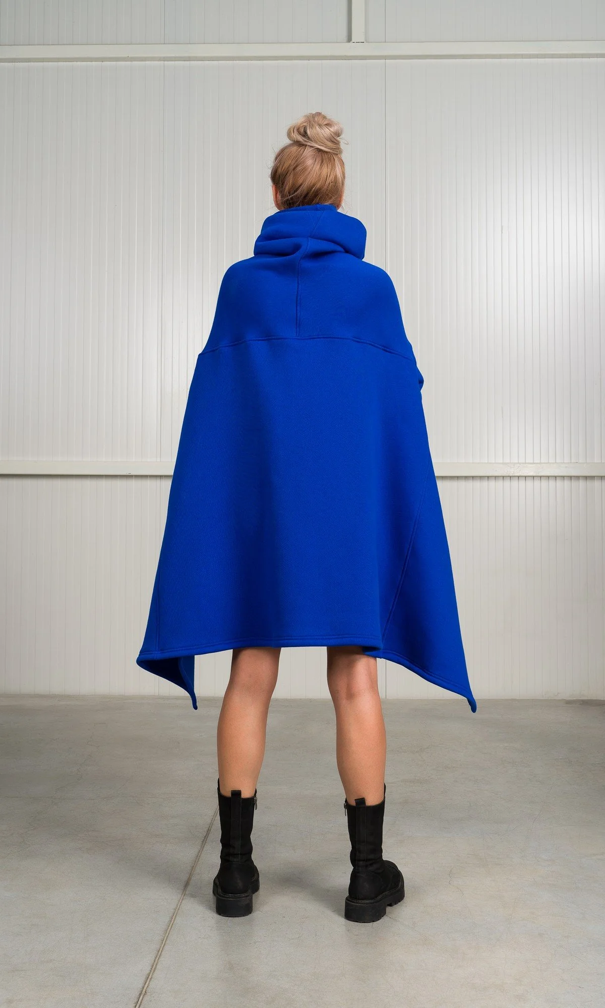 High Collar Poncho Hoodie - Image 9