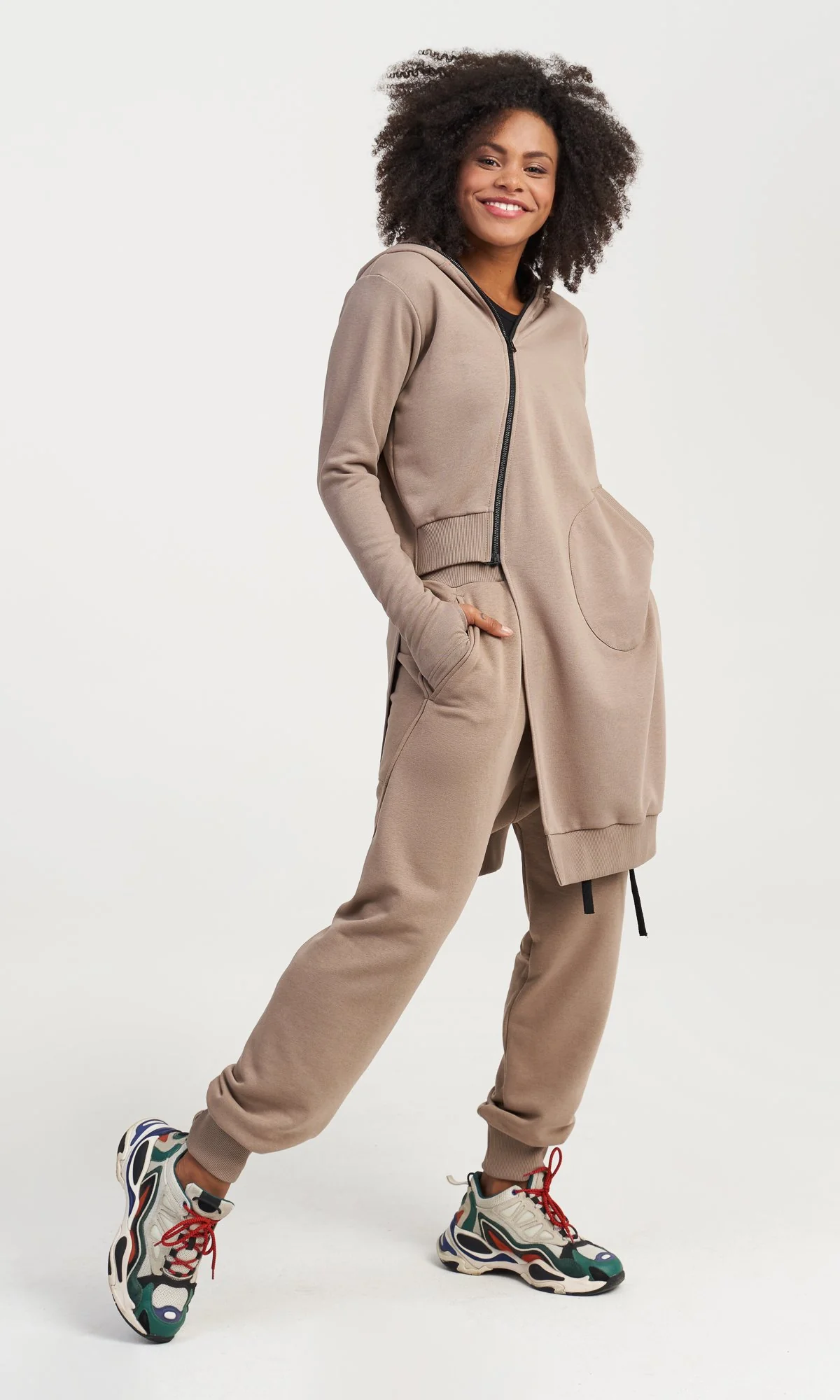 Hooded Sweatshirt with Asymmetric Length - Image 8