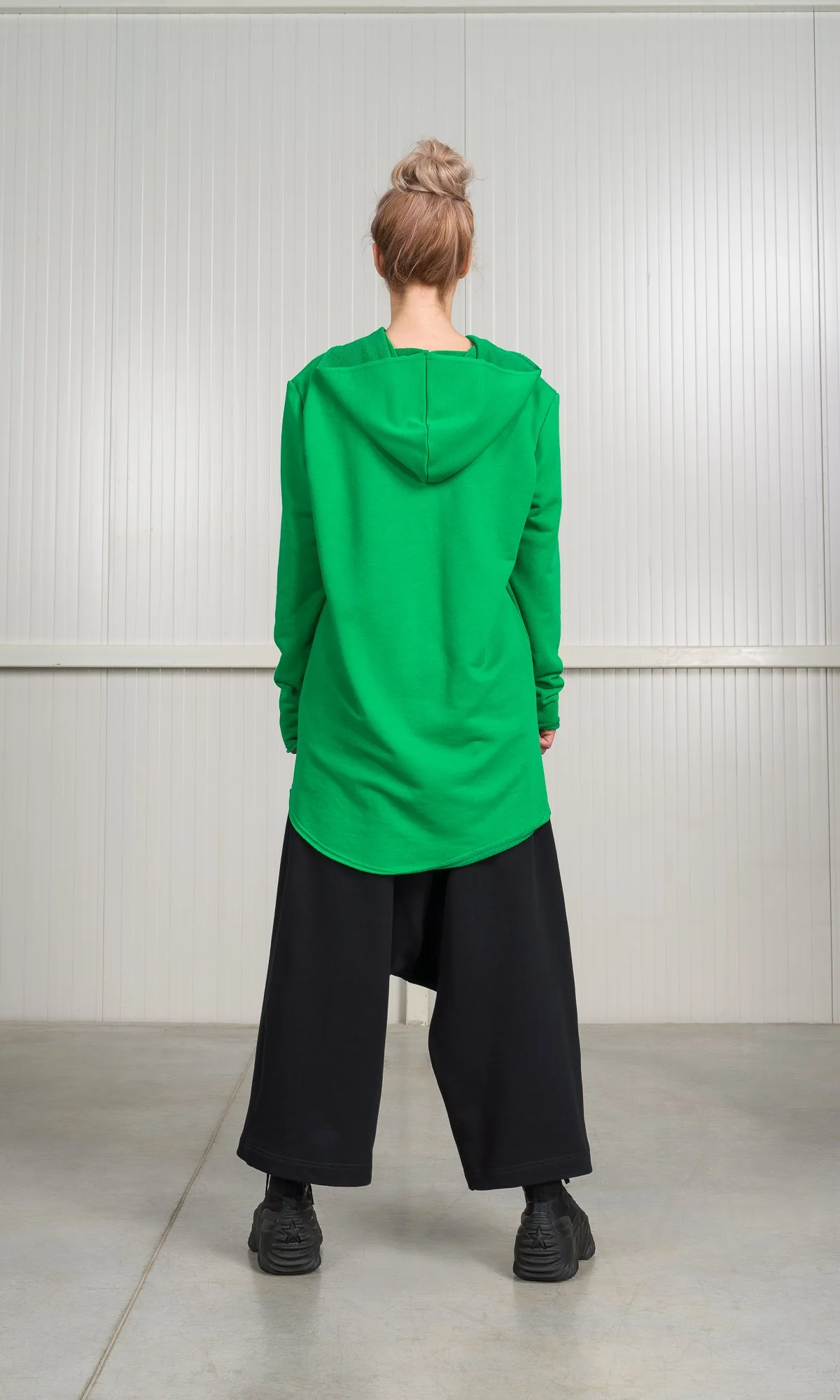 Hooded Sweatshirt with Asymmetric Overlap Front - Image 6