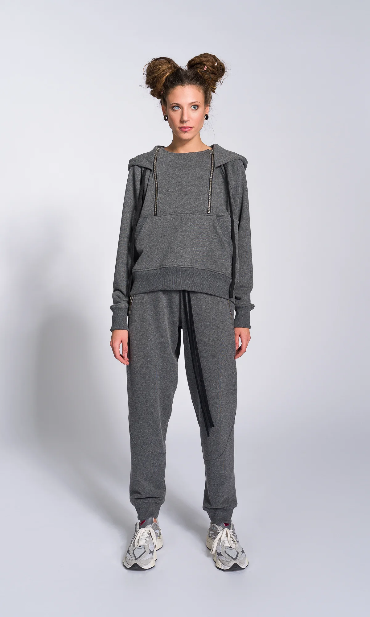 Hoodie with Zippered Drop Neckline - Image 5