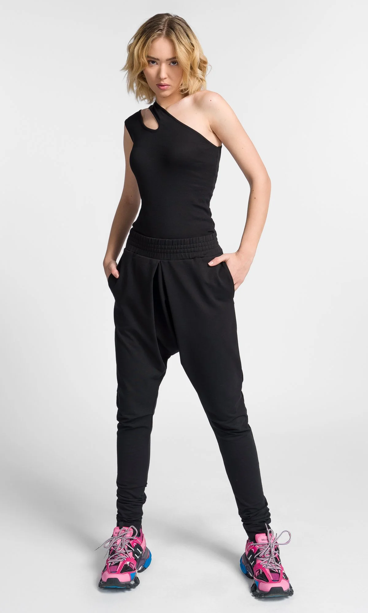 Inverted Pleat Drop Crotch Pants - Image 2