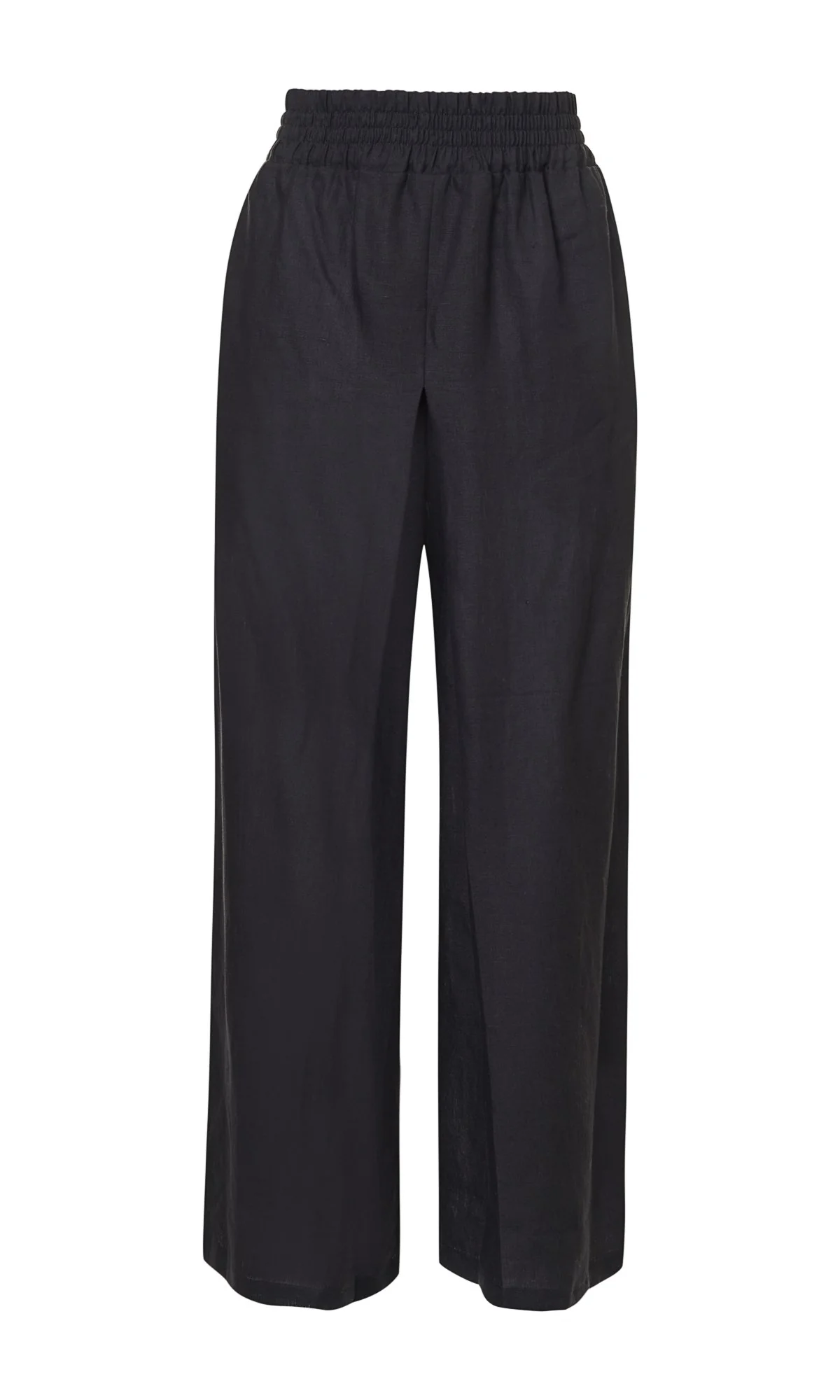 Inverted Pleat Linen Skirt Pants Relaxed Fit Elastic Waistline Side Pockets - Image 10
