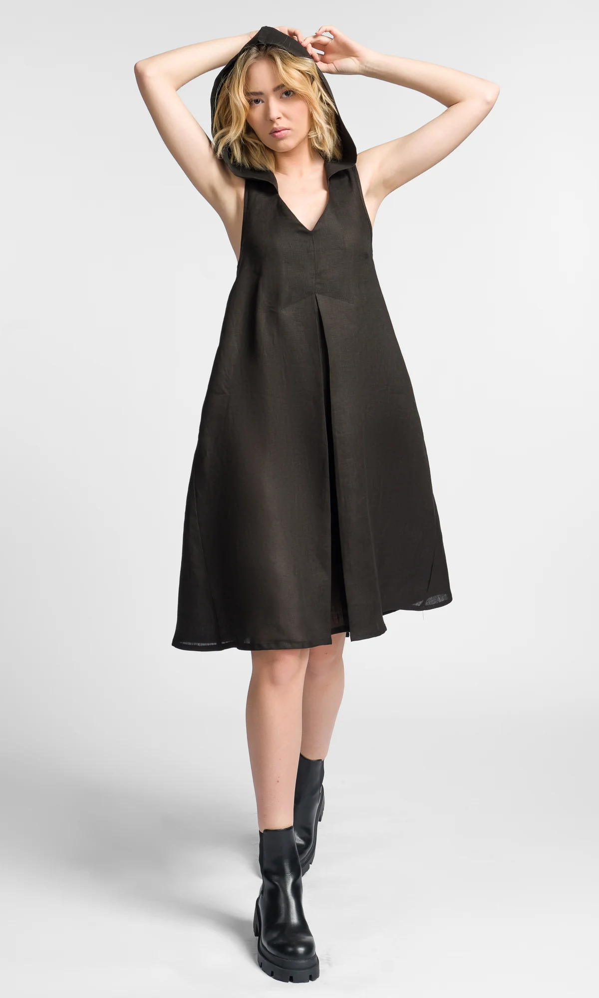 Inverted Pleat Mini Dress - Image 2