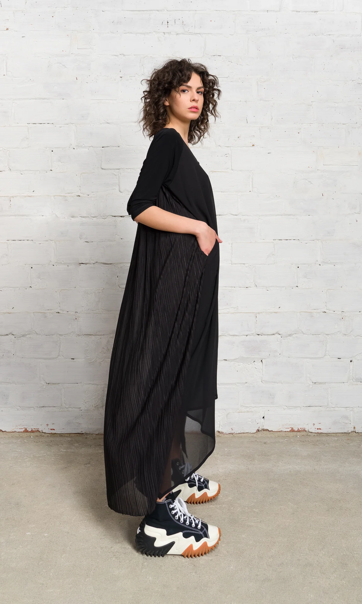 Layered Midi Dress with Pleated Back - Image 7