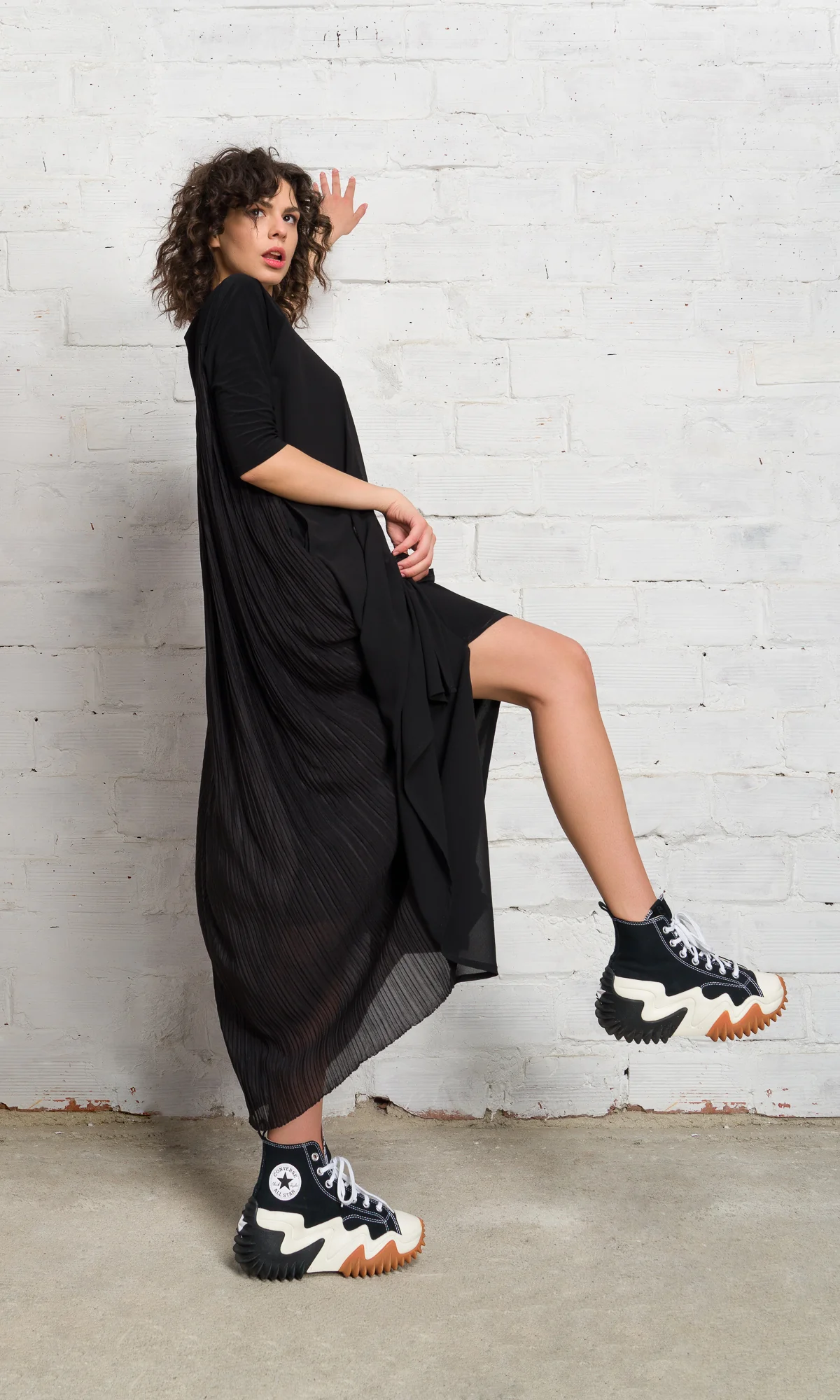 Layered Midi Dress with Pleated Back - Image 8