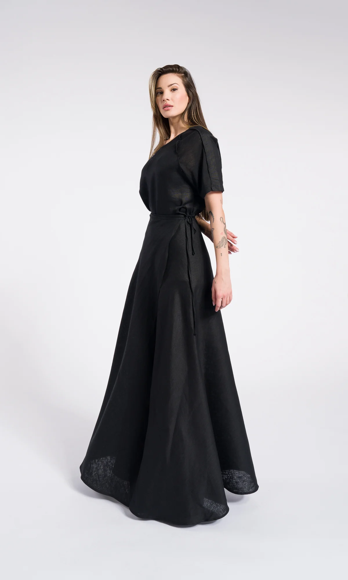 Linen Maxi Skirt, Plus Size Wrap Skirt, Summer Linen Skirt - Image 3