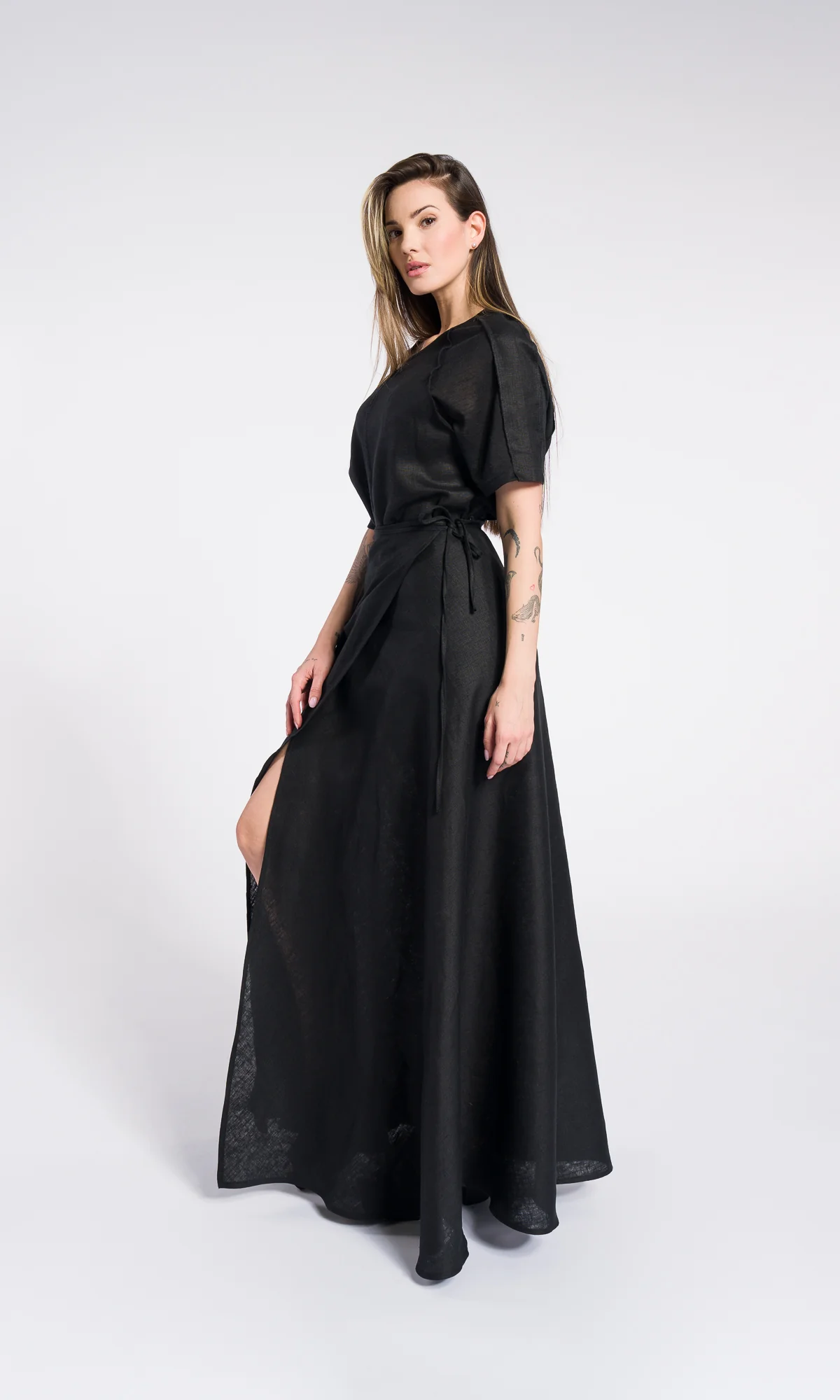 Linen Maxi Skirt, Plus Size Wrap Skirt, Summer Linen Skirt - Image 4