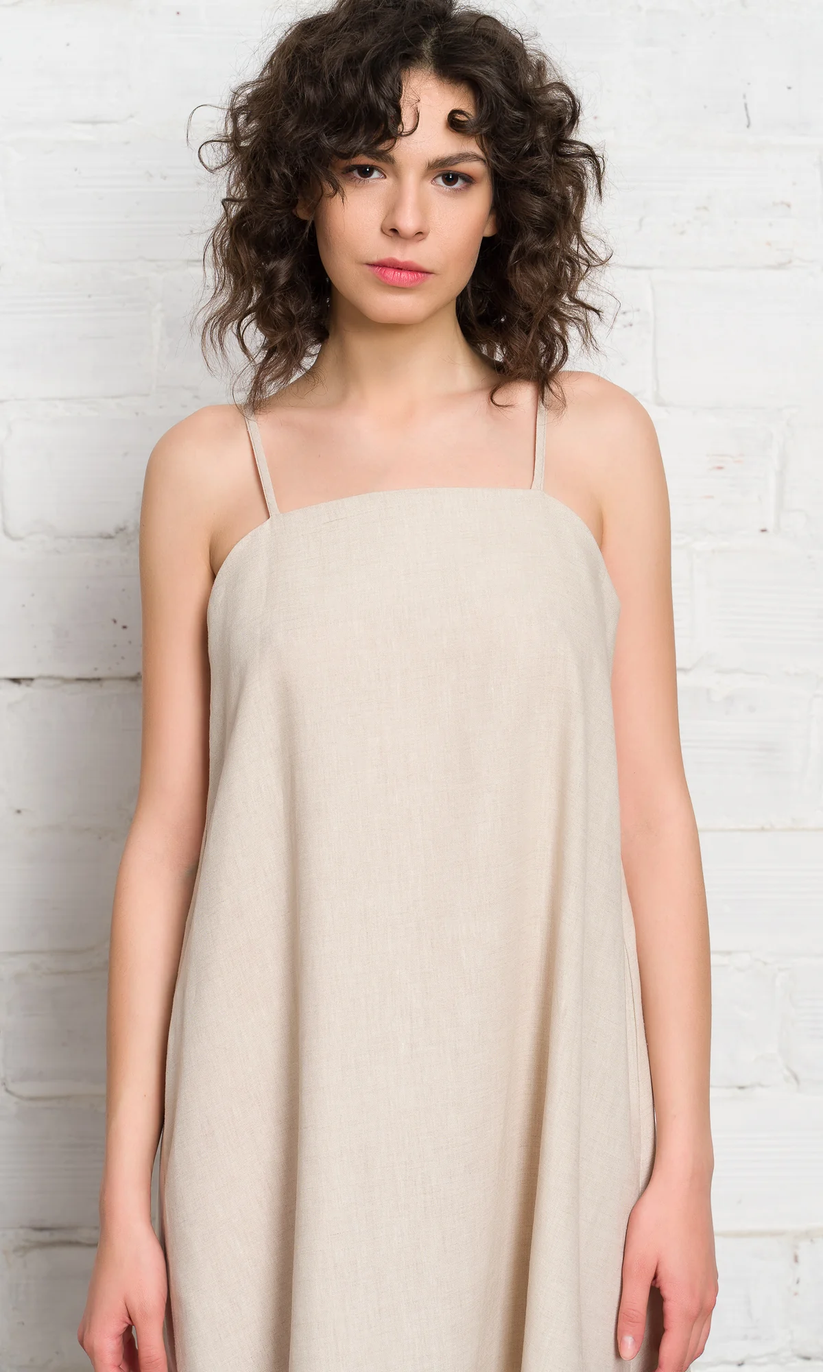 Linen Midi Camisole Dress - Image 6