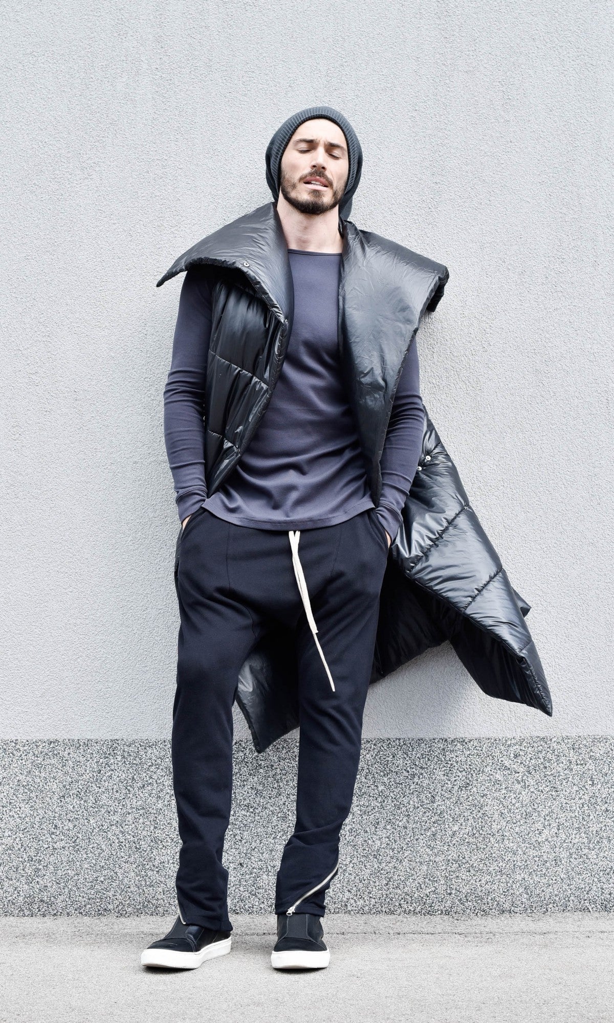 Long Buttoned Quilted Vest - Image 4