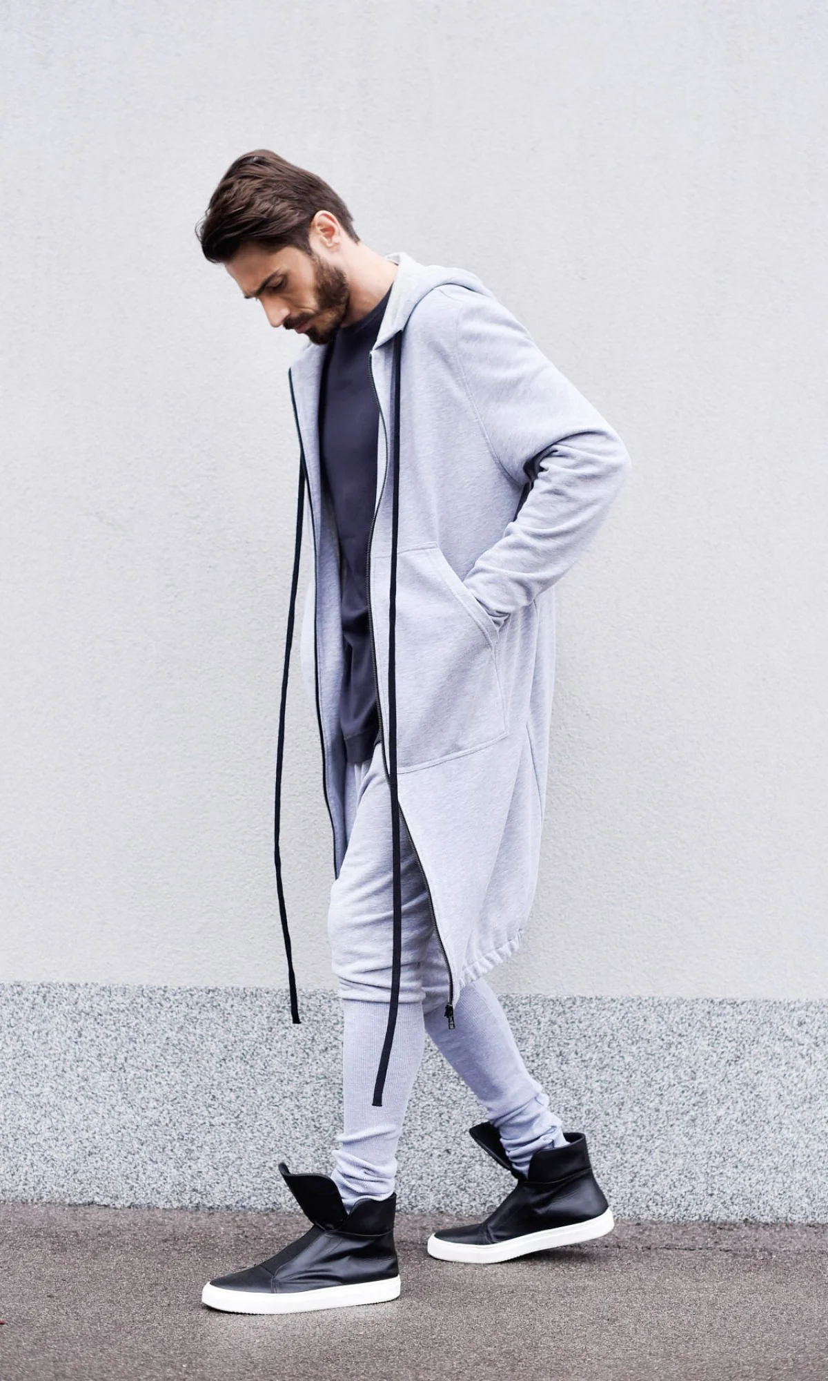 Long Hooded Zipper Sweatshirt - Image 12