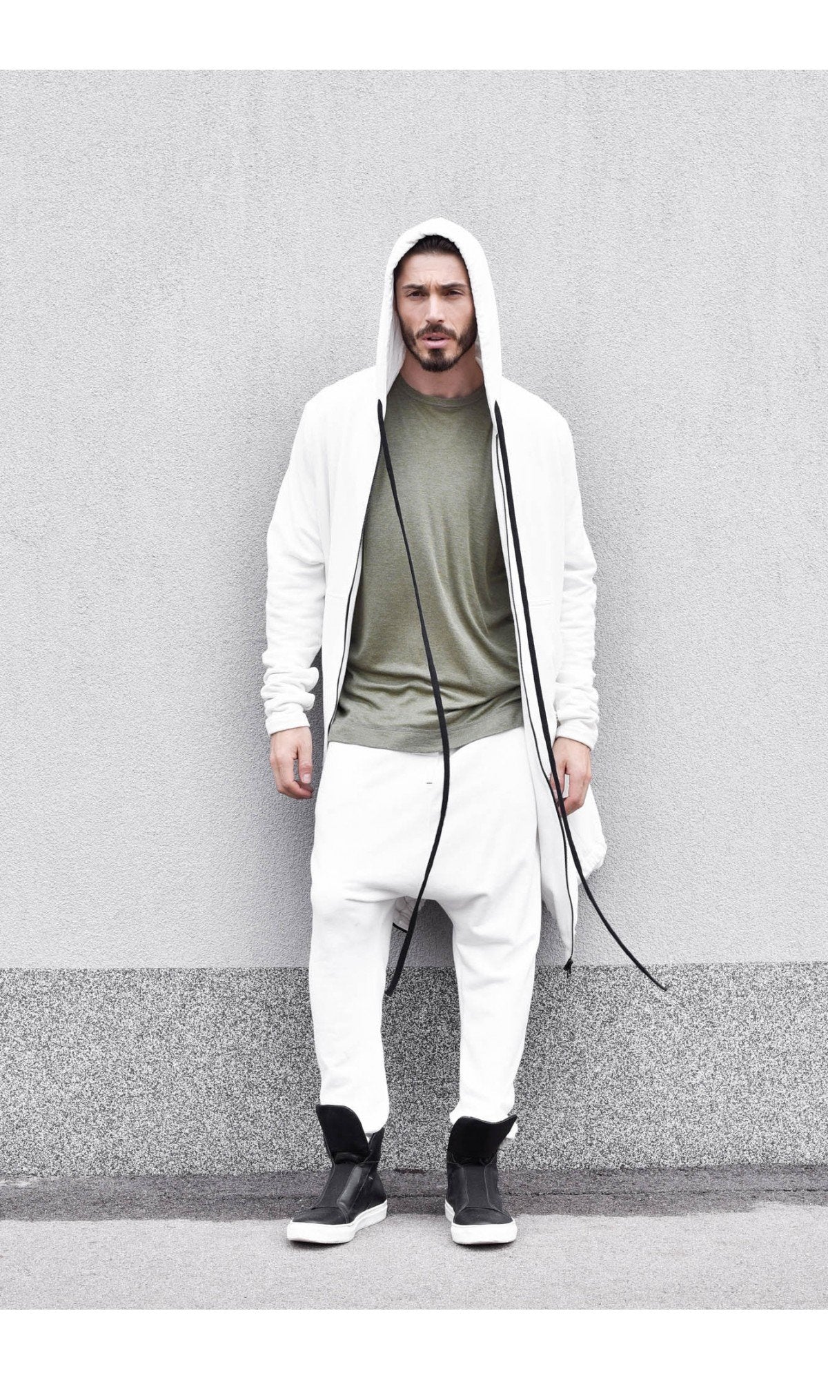 Long Hooded Zipper Sweatshirt - Image 15