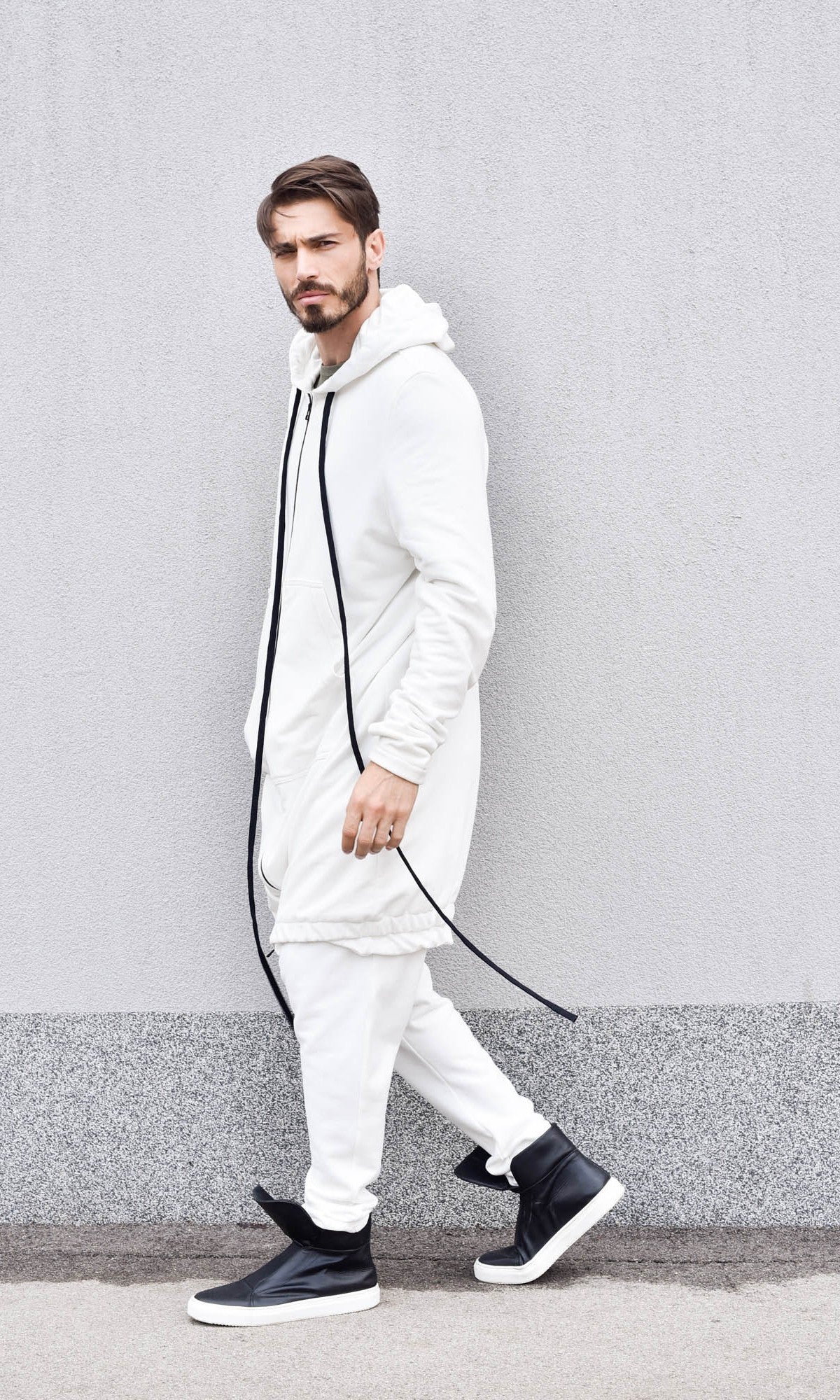 Long Hooded Zipper Sweatshirt - Image 17