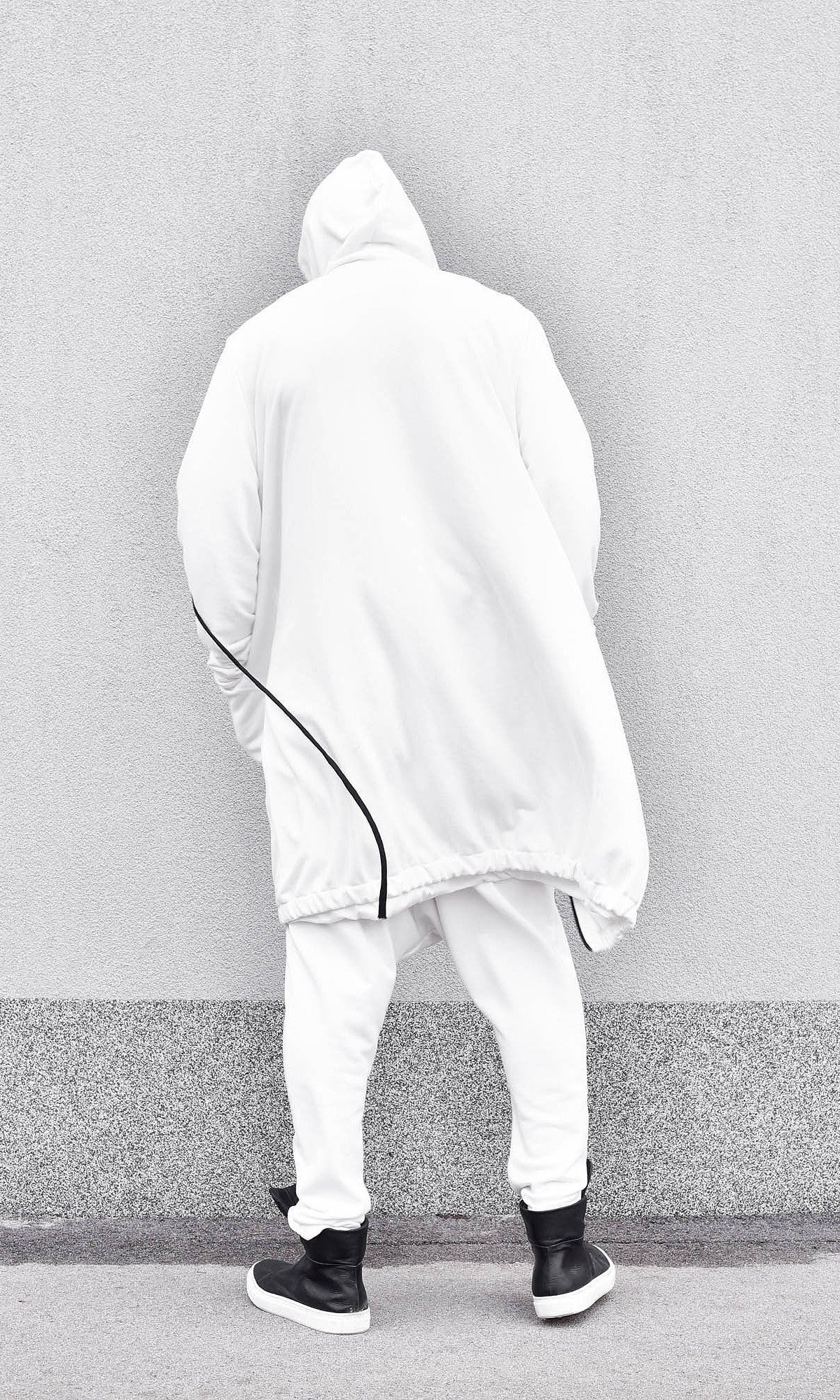 Long Hooded Zipper Sweatshirt - Image 18
