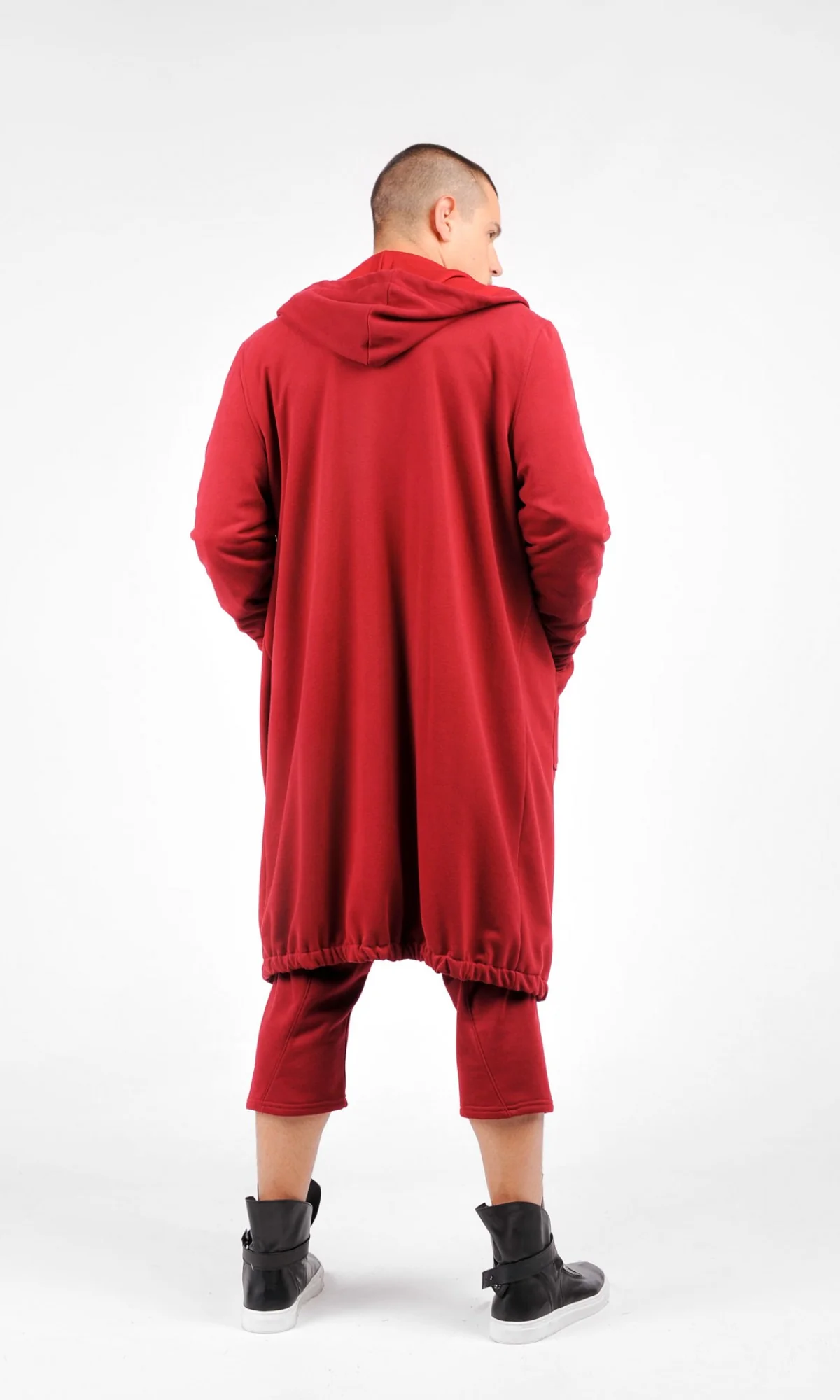 Long Hooded Zipper Sweatshirt - Image 2