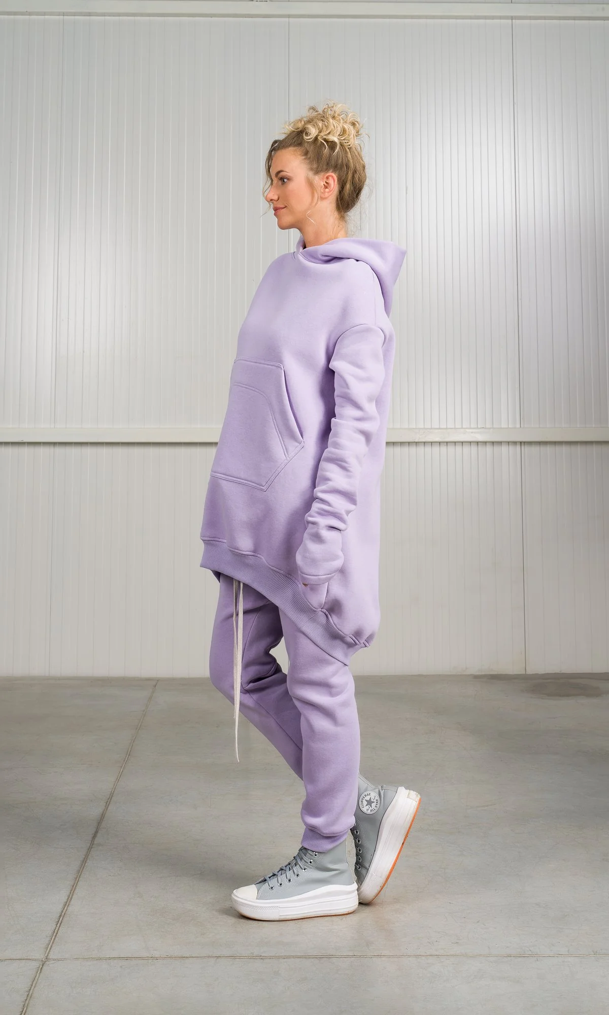 Long Hoodie with Dropped Shoulder - Image 7