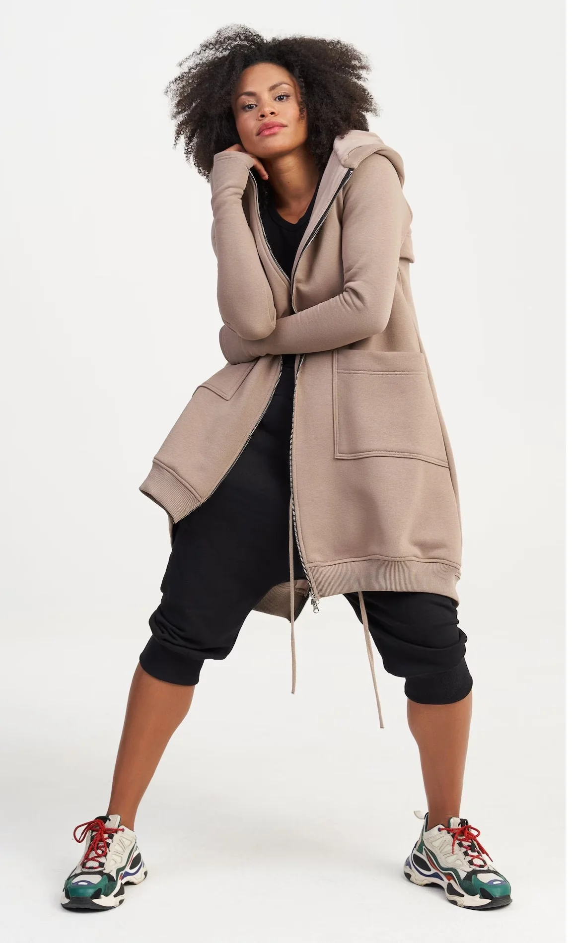 Long Zipper Hooded Sweatshirt - Image 8