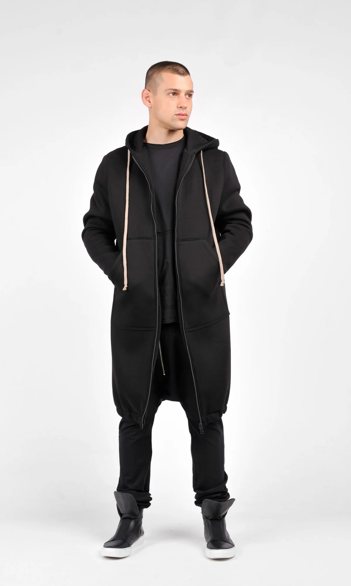 Long Zipper Hoodie Coat - Image 4