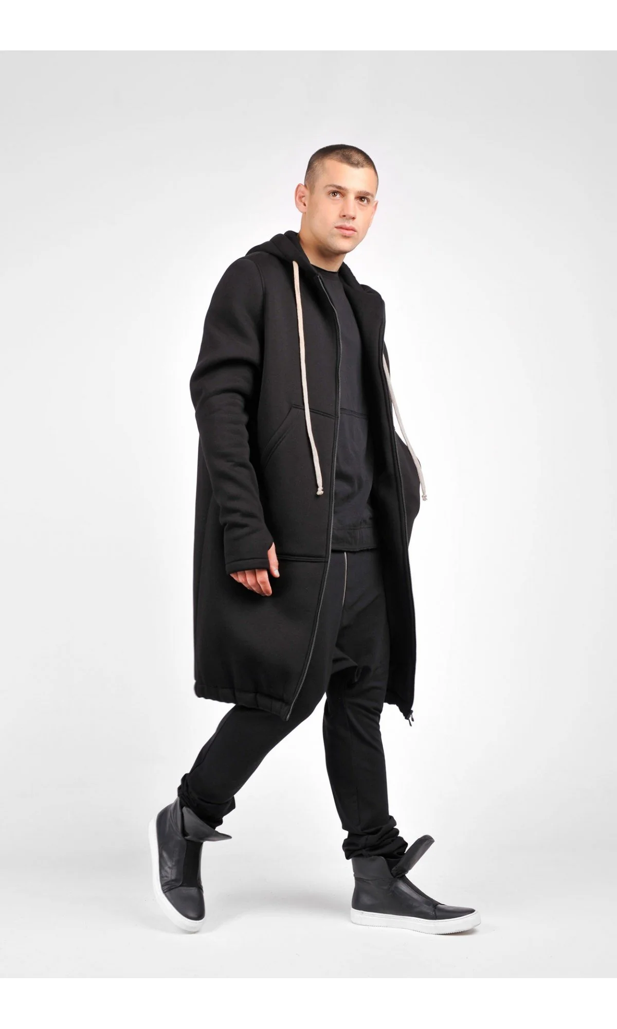 Long Zipper Hoodie Coat - Image 5