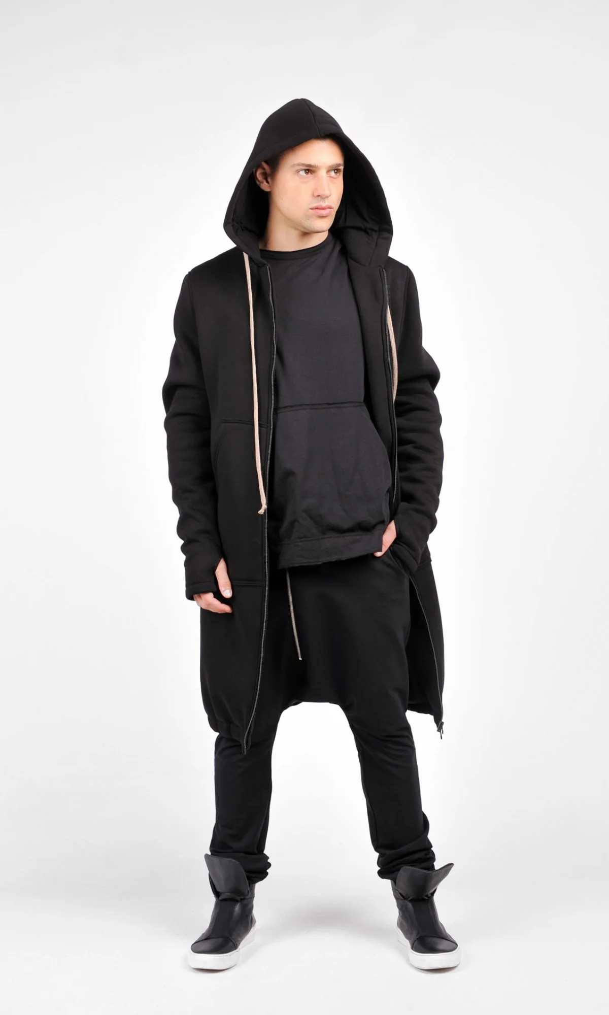 Long Zipper Hoodie Coat - Image 7