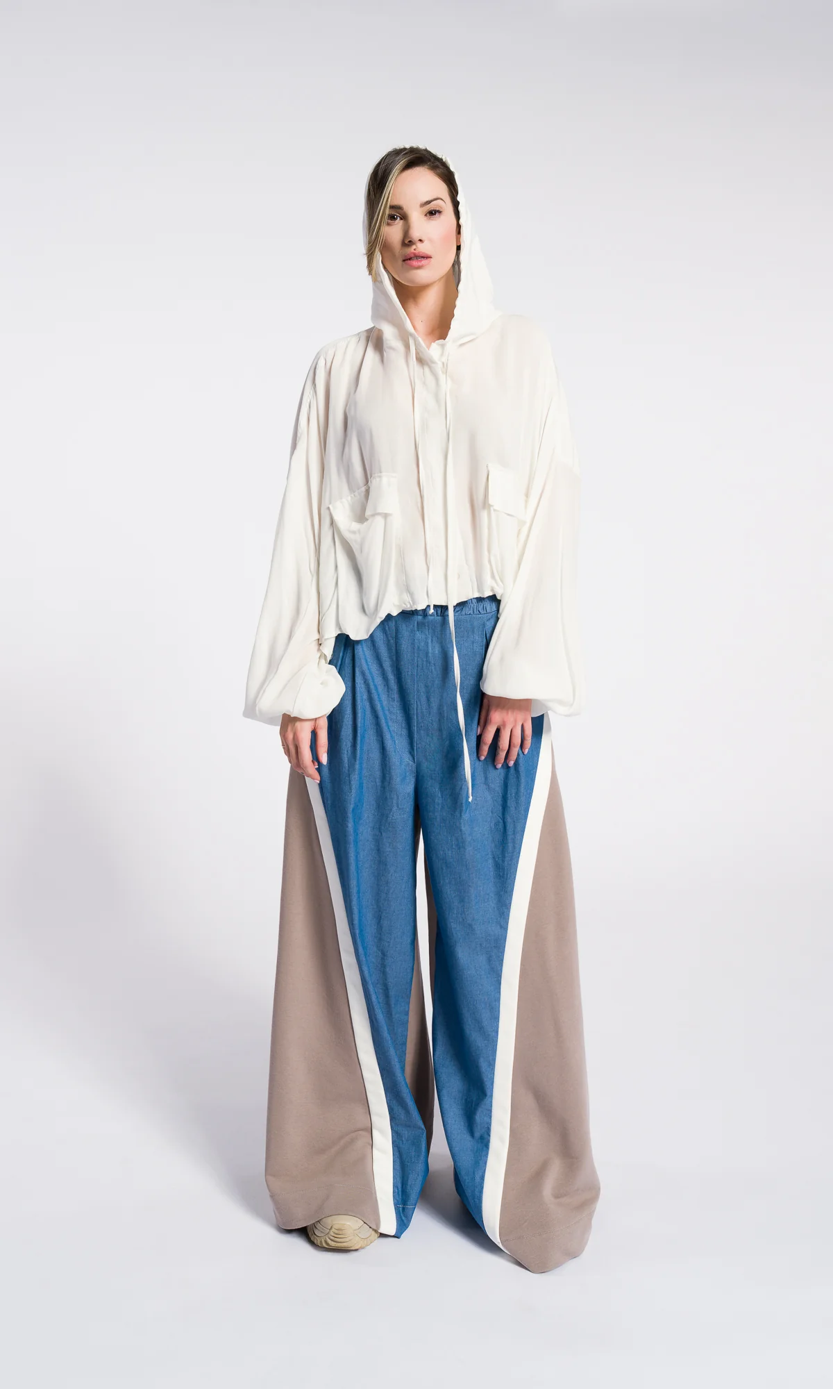 Loose Cotton Wide Leg Pants , Denim cotton - Image 2