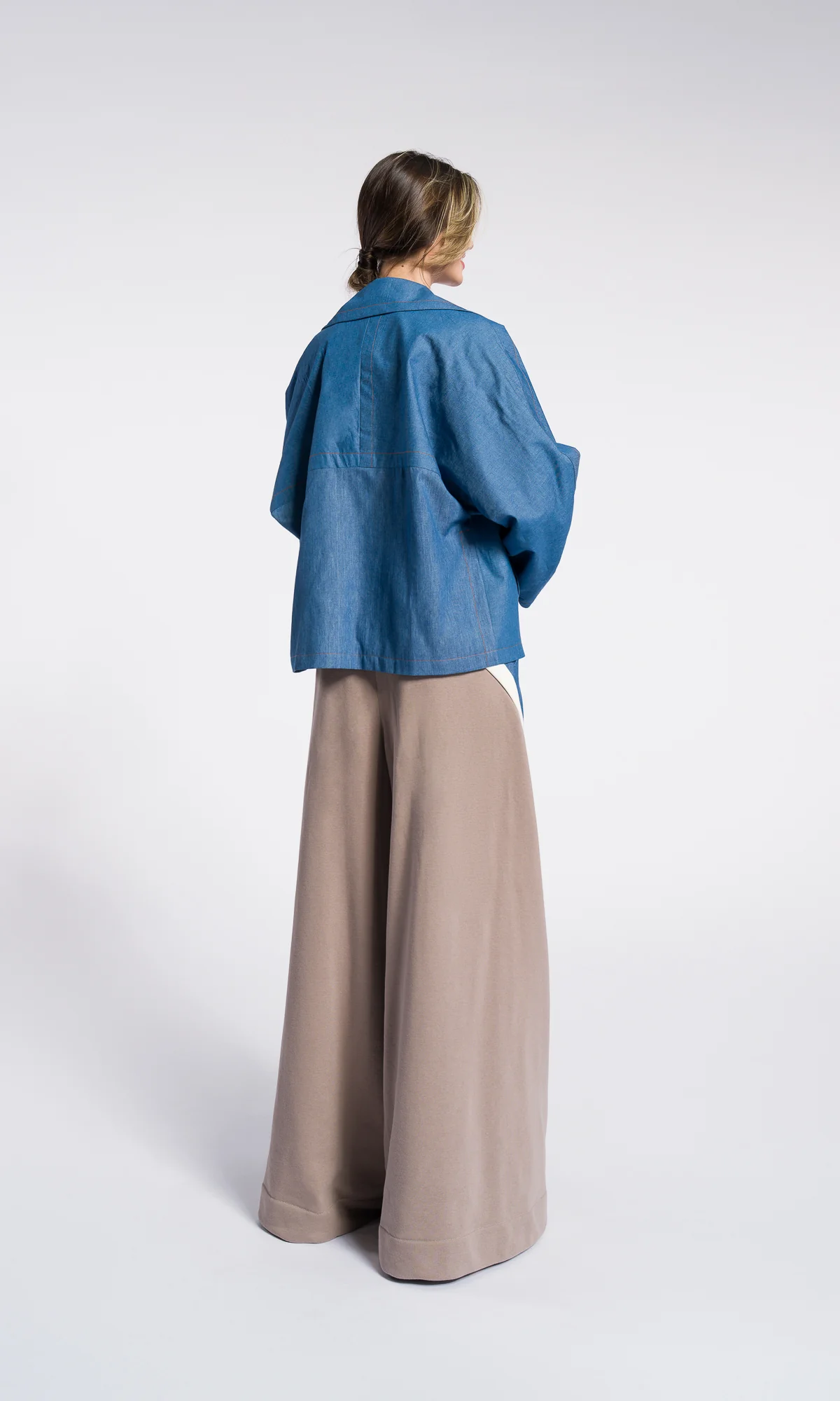 Loose Cotton Wide Leg Pants , Denim cotton - Image 9